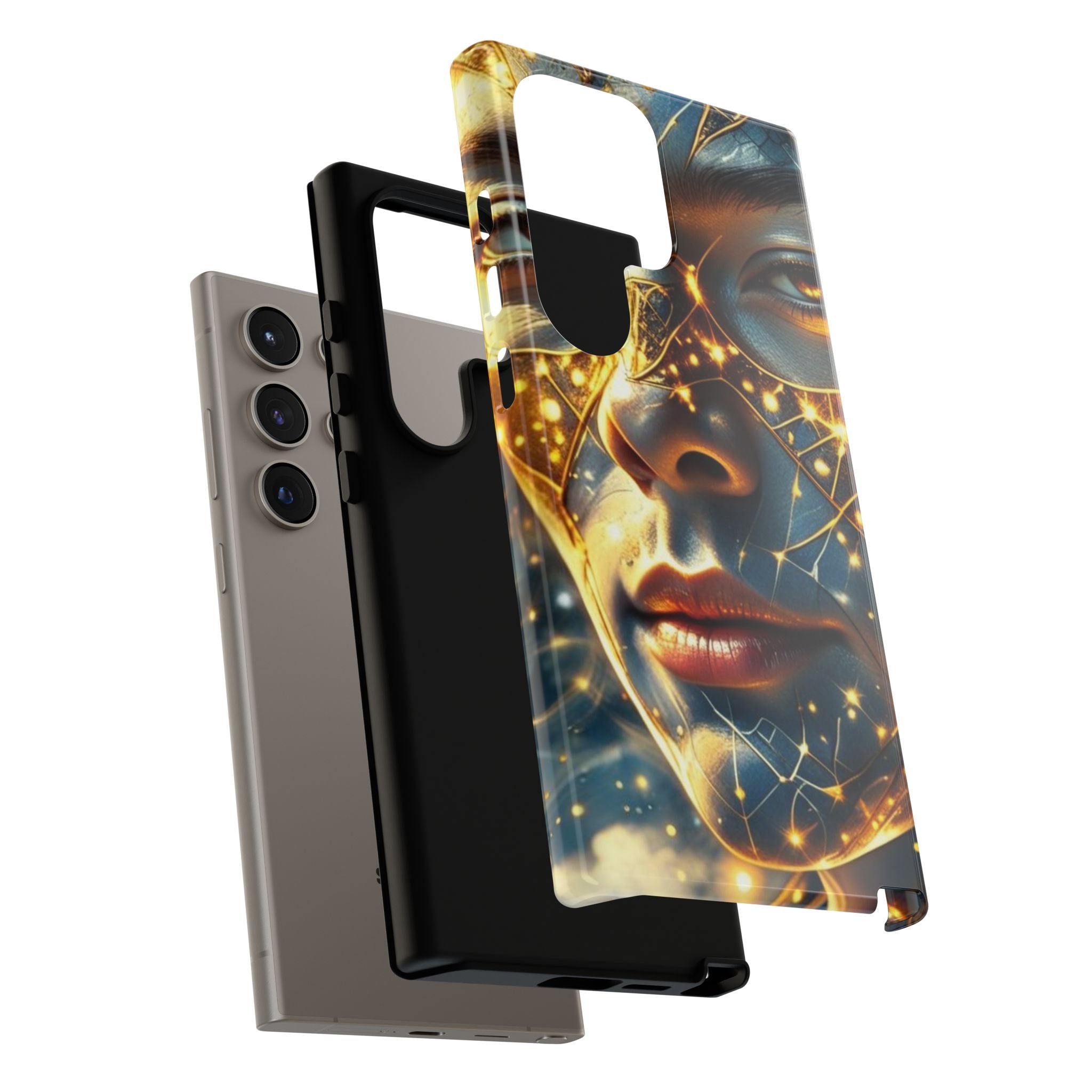 PRB Galactic Portrait Tough Case | Cosmic Face Phone Case, Starry Nebula Design by Printify
