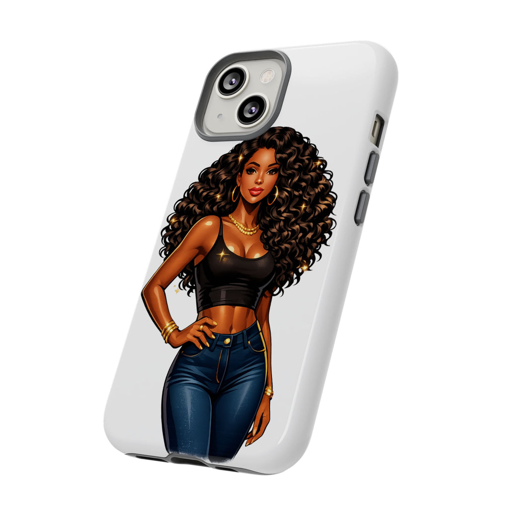 Pretty Rich Bitch by PRB Curly Hair Phone Case by Printify