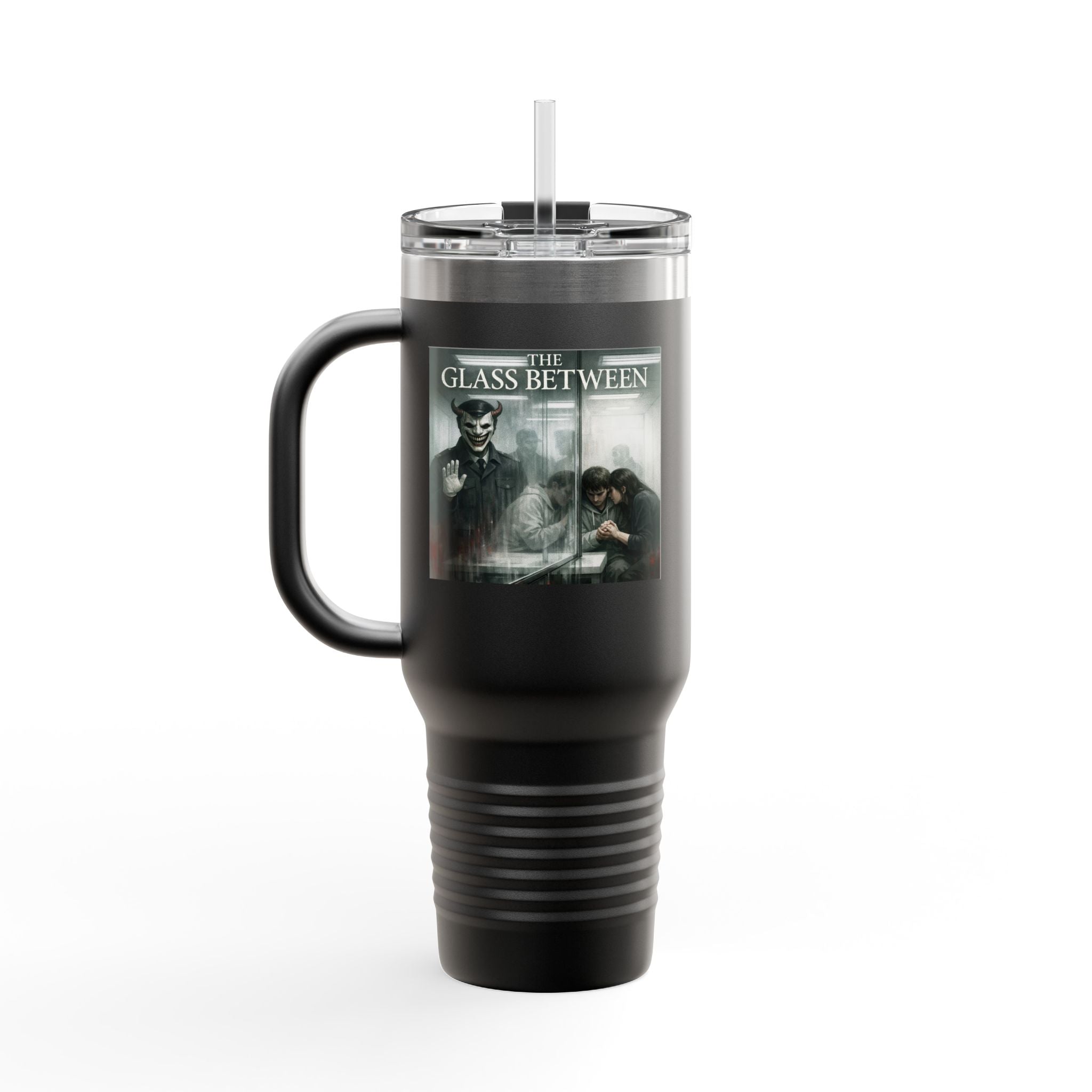 PRB The Glass Between, 40oz Insulated Travel Mug by Printify