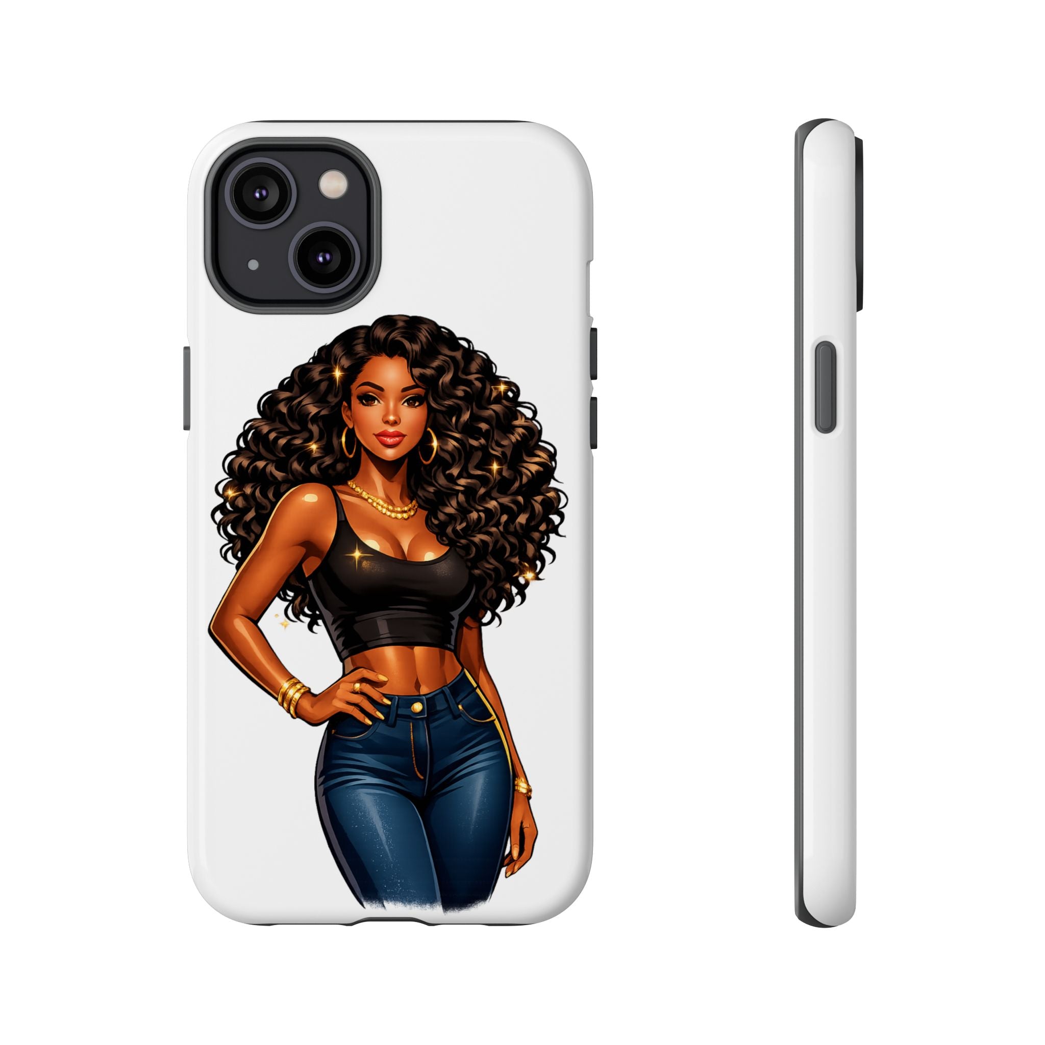 Pretty Rich Bitch by PRB Curly Hair Phone Case by Printify