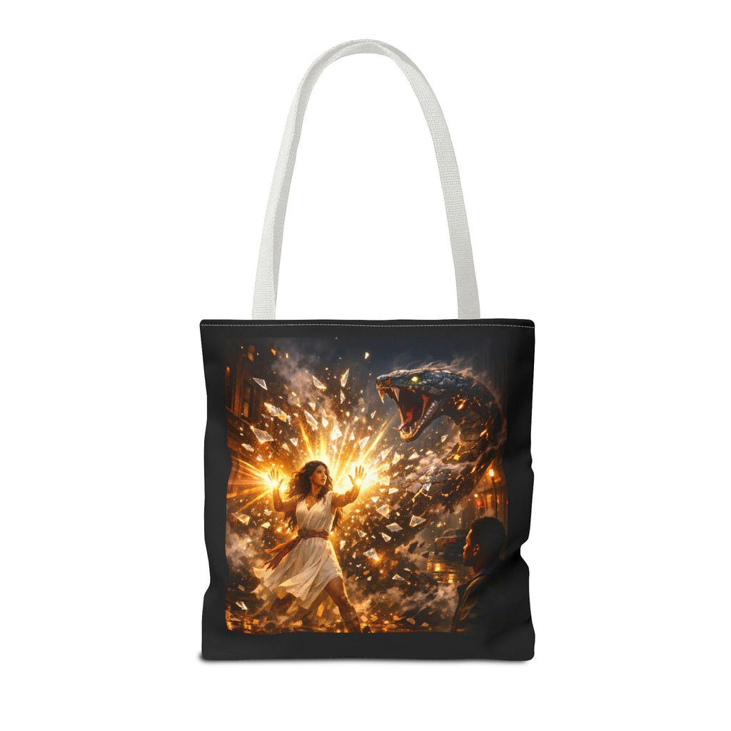 PRB Raging Serpent Burst tote bag | Fantasy serpent explosion art by Printify