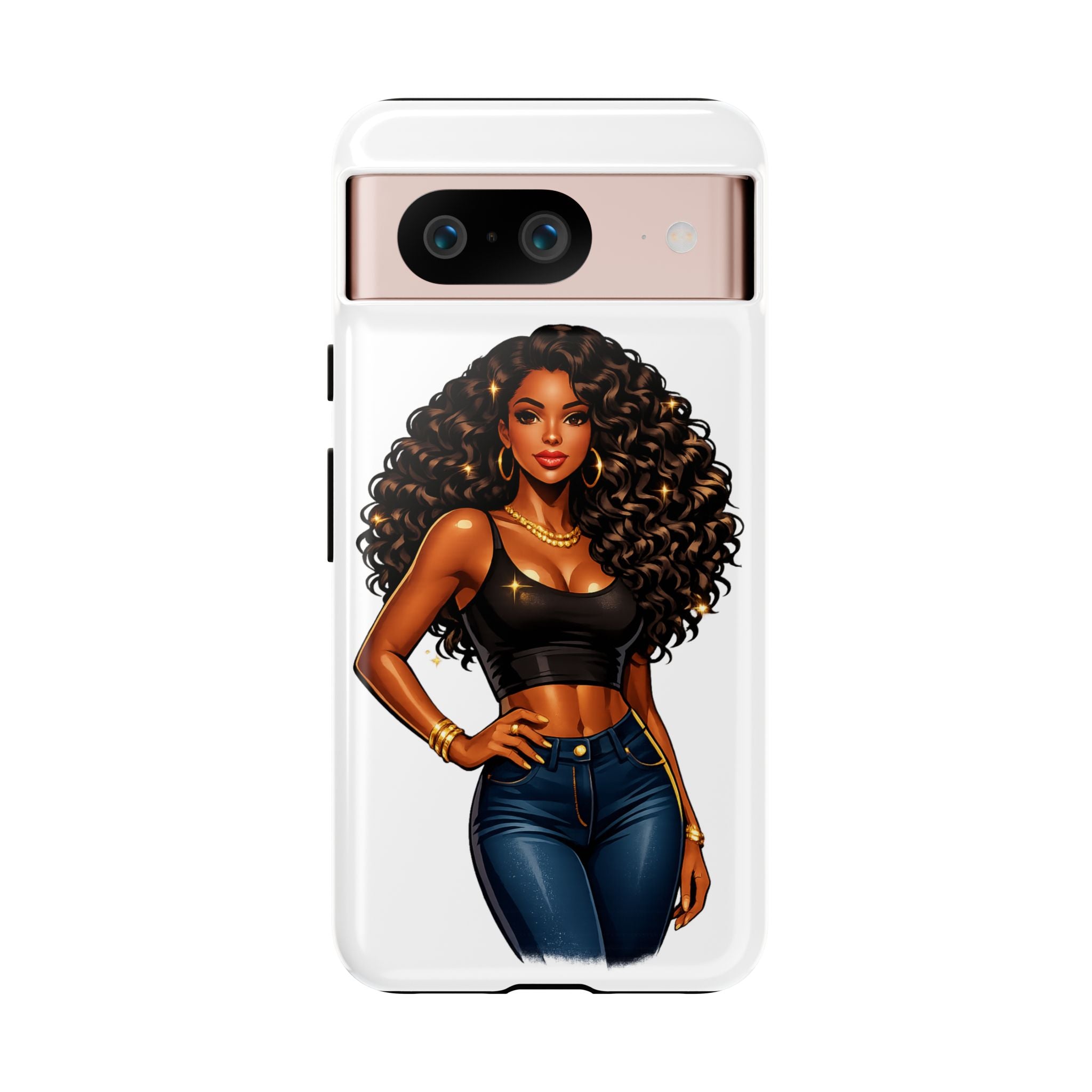 Pretty Rich Bitch by PRB Curly Hair Phone Case by Printify