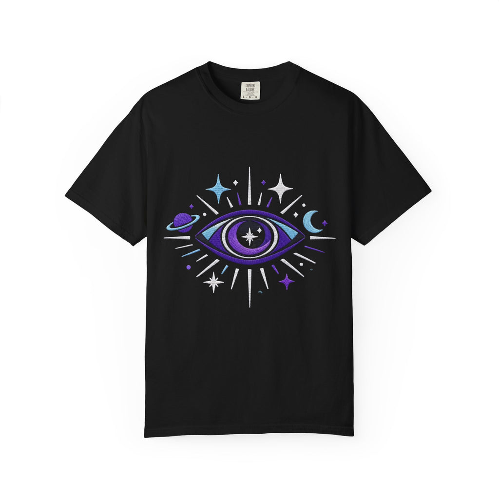 PRB Mystic All-Seeing Eye T-shirt | Cosmic Moon and Stars by Printify