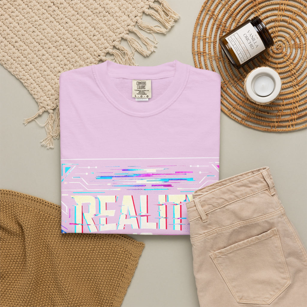 Power Runs Black PRB Glitchy Pastel "Reality Is Desyncing" T-Shirt by Printify