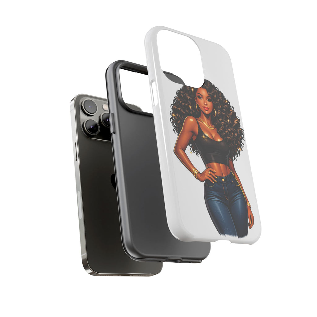 Pretty Rich Bitch by PRB Curly Hair Phone Case by Printify