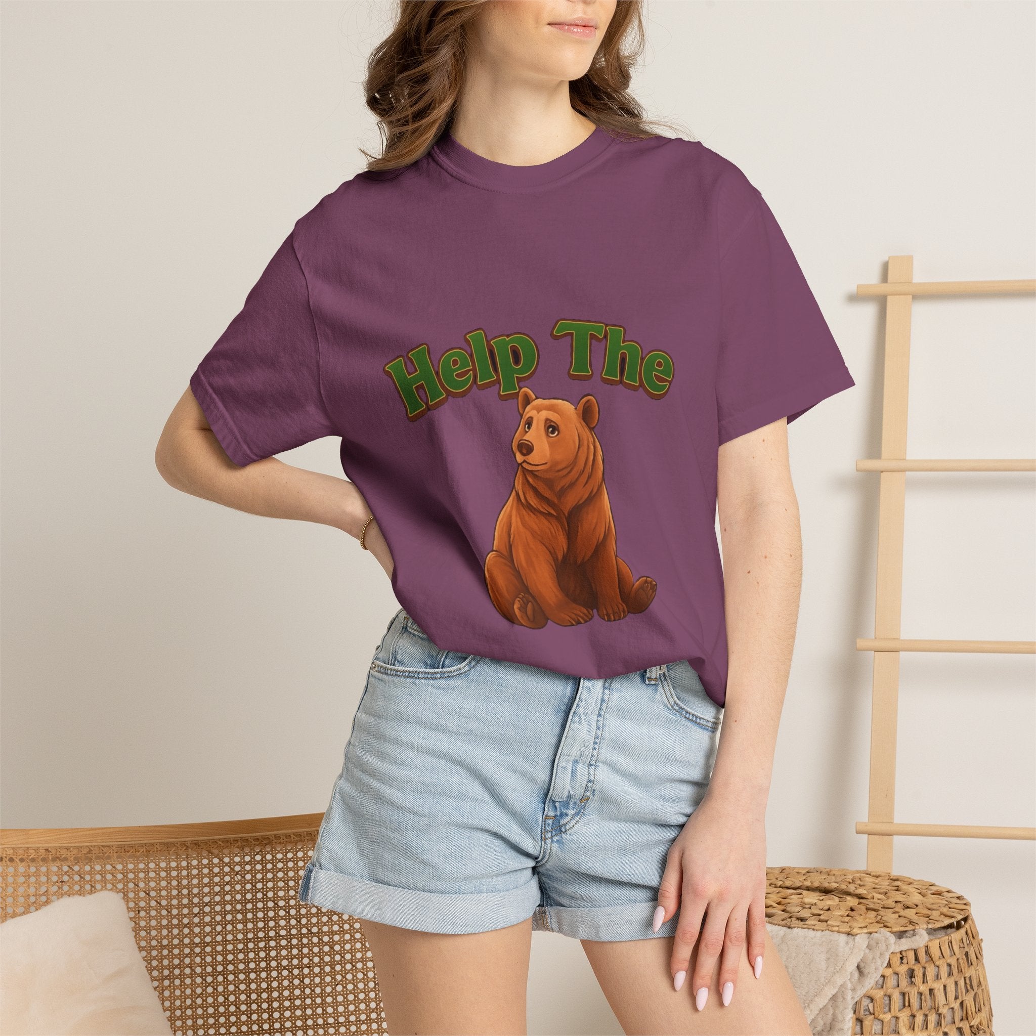 PRB Help The Bear T-shirt | Cute Sitting Bear Illustration by Printify