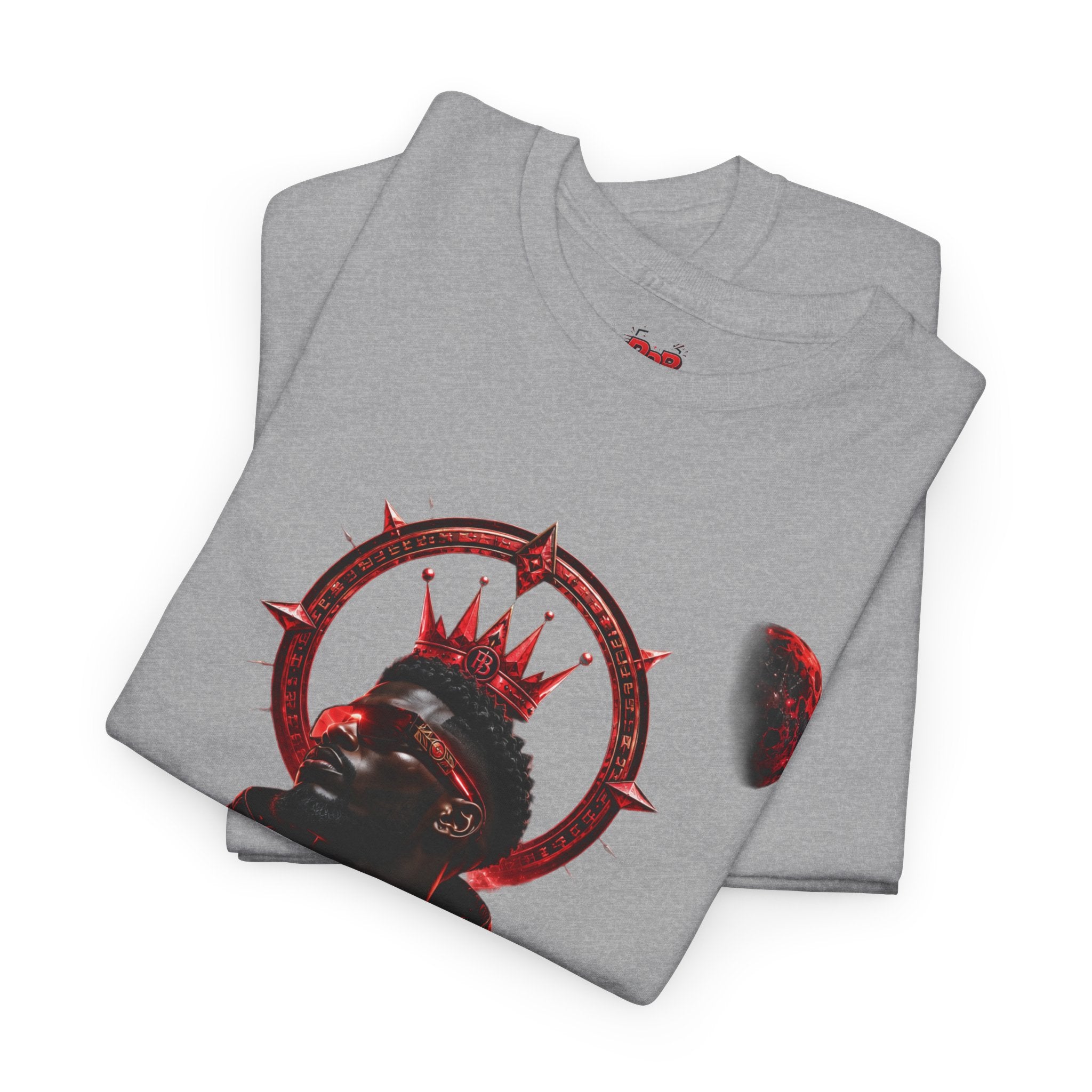 Power Runs Black Red Angel Graphics Tee by Printify