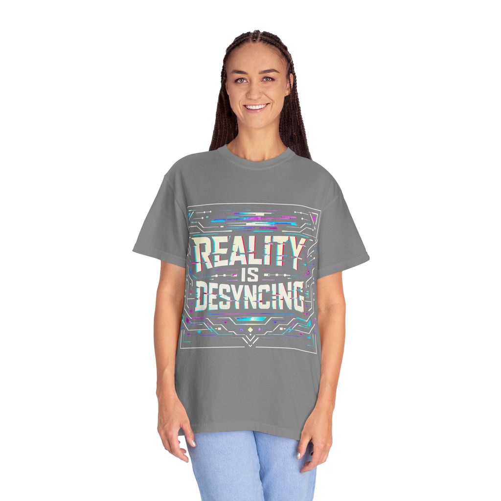 Power Runs Black PRB Glitchy Pastel "Reality Is Desyncing" T-Shirt by Printify