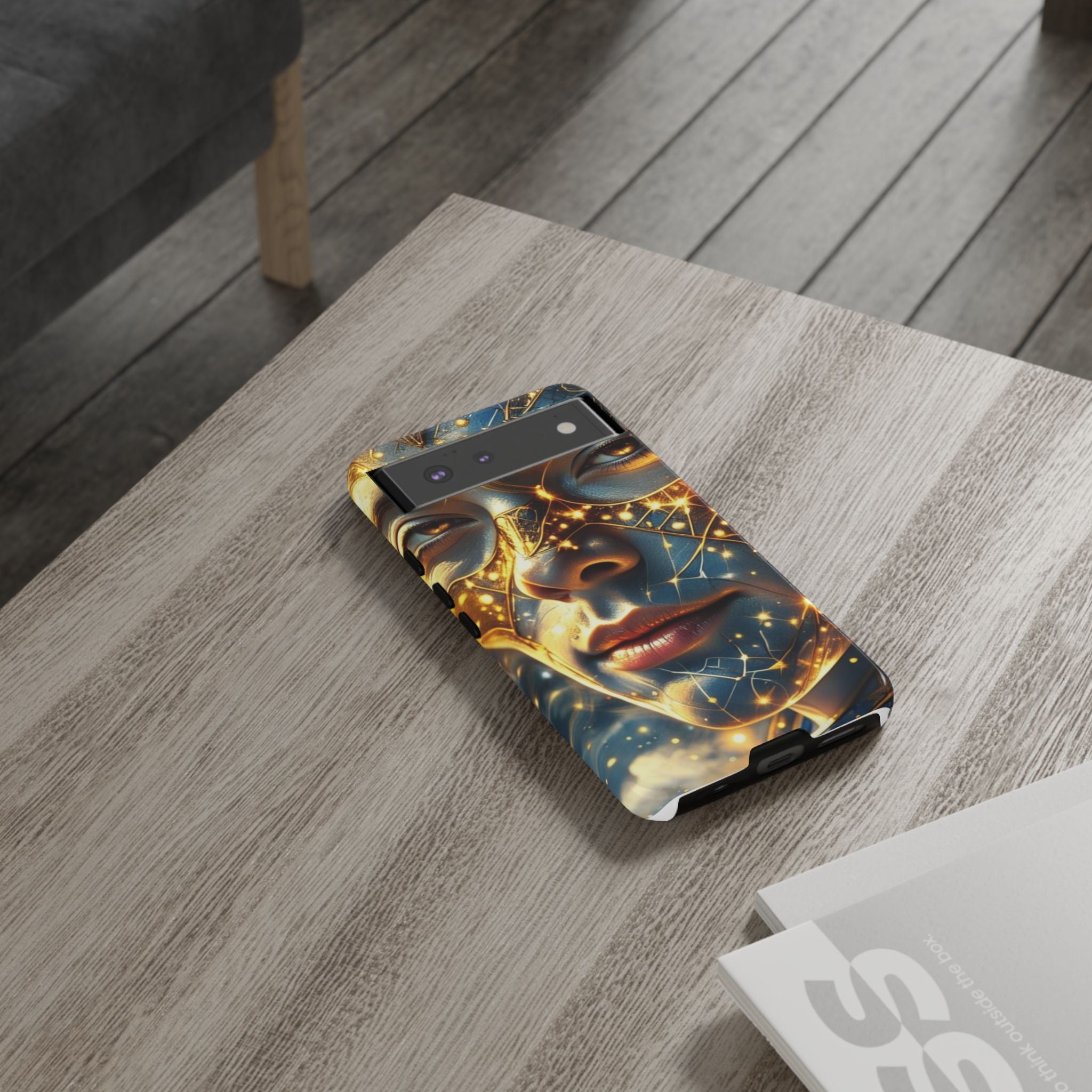 PRB Galactic Portrait Tough Case | Cosmic Face Phone Case, Starry Nebula Design by Power Runs Black