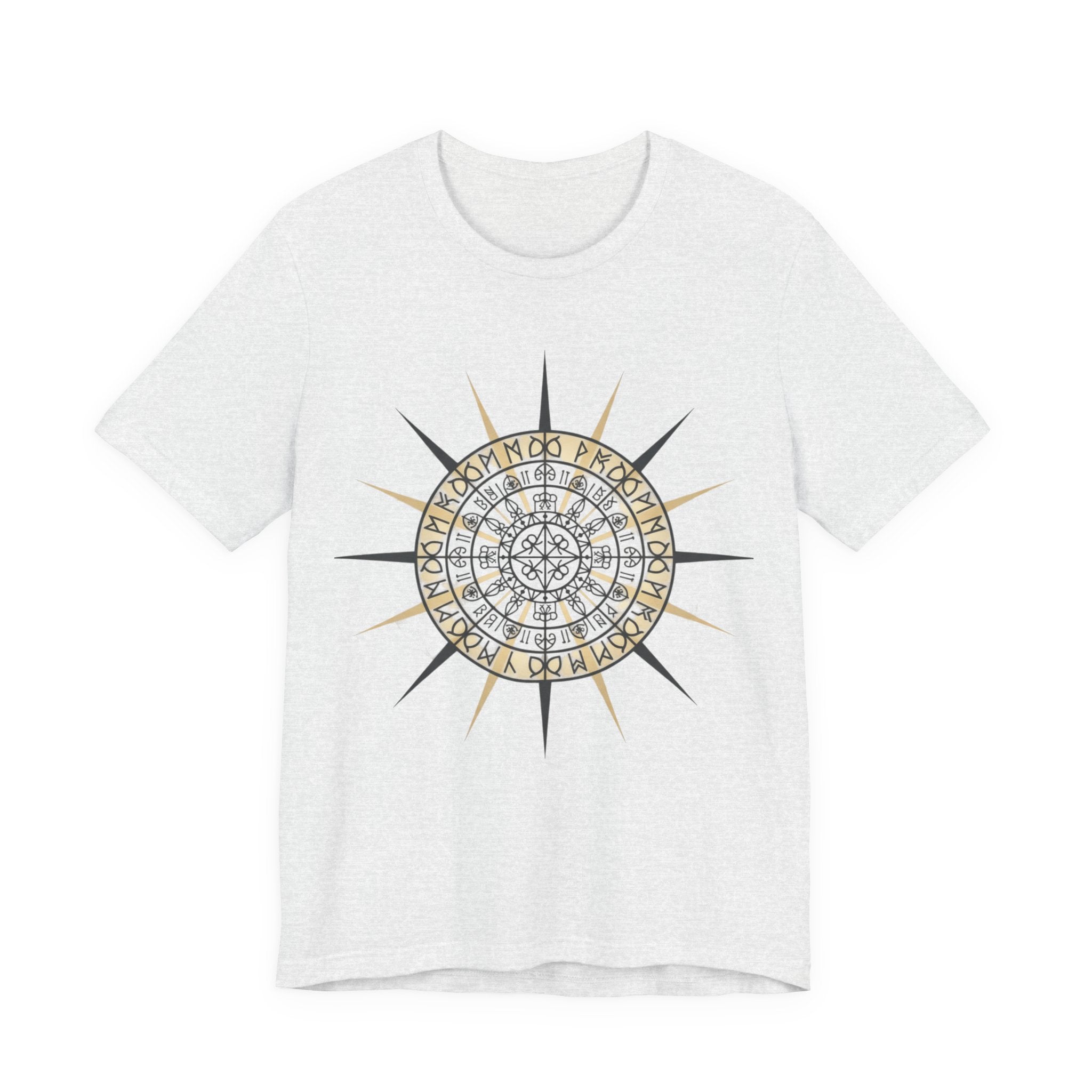 PRB Compass Rose Mandala Tee — Nautical Compass Graphic Shirt by Power Runs Black