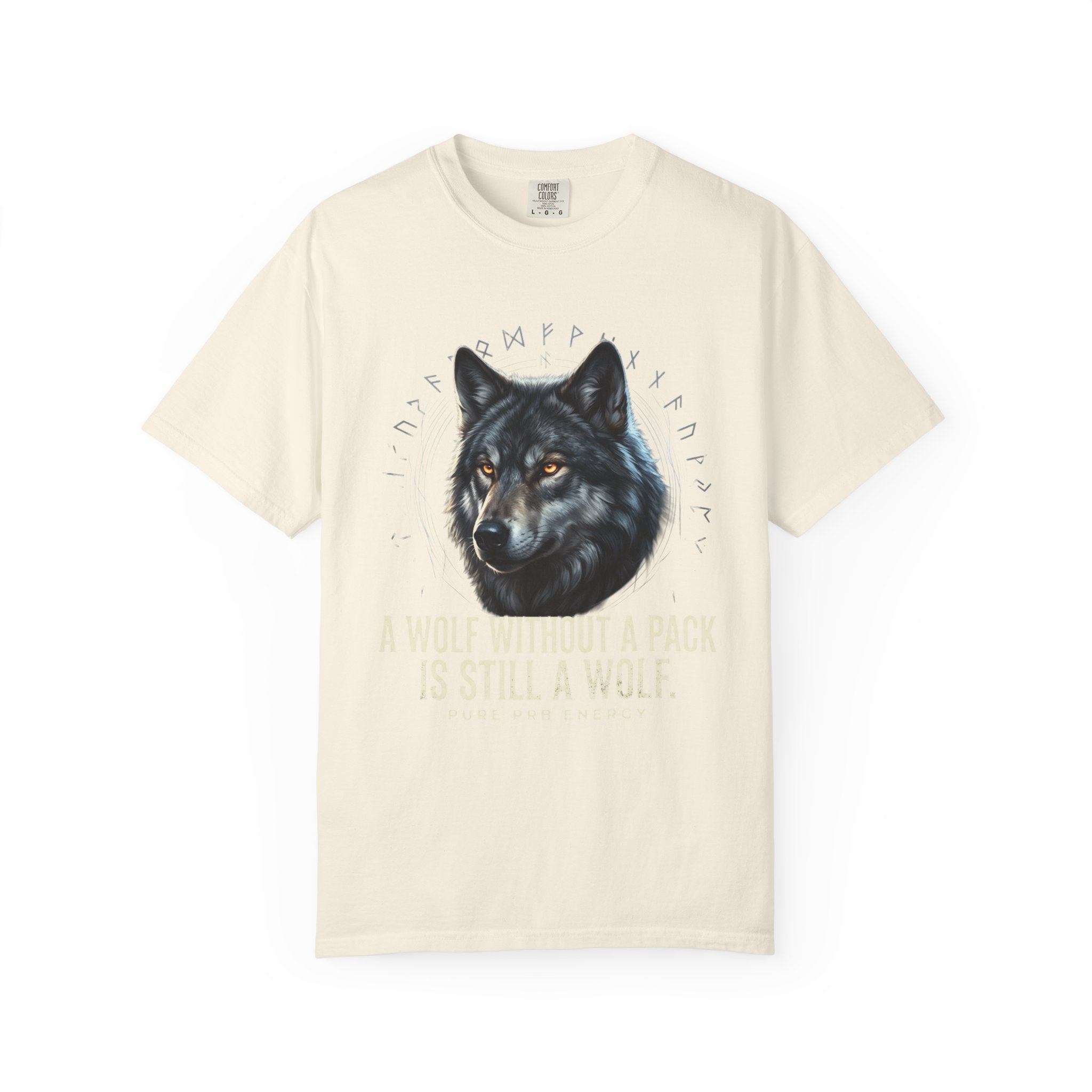 PRB Wolf Graphic T-Shirt — "A Wolf Without a Pack Is Still a Wolf" Inspirational Tee by Printify