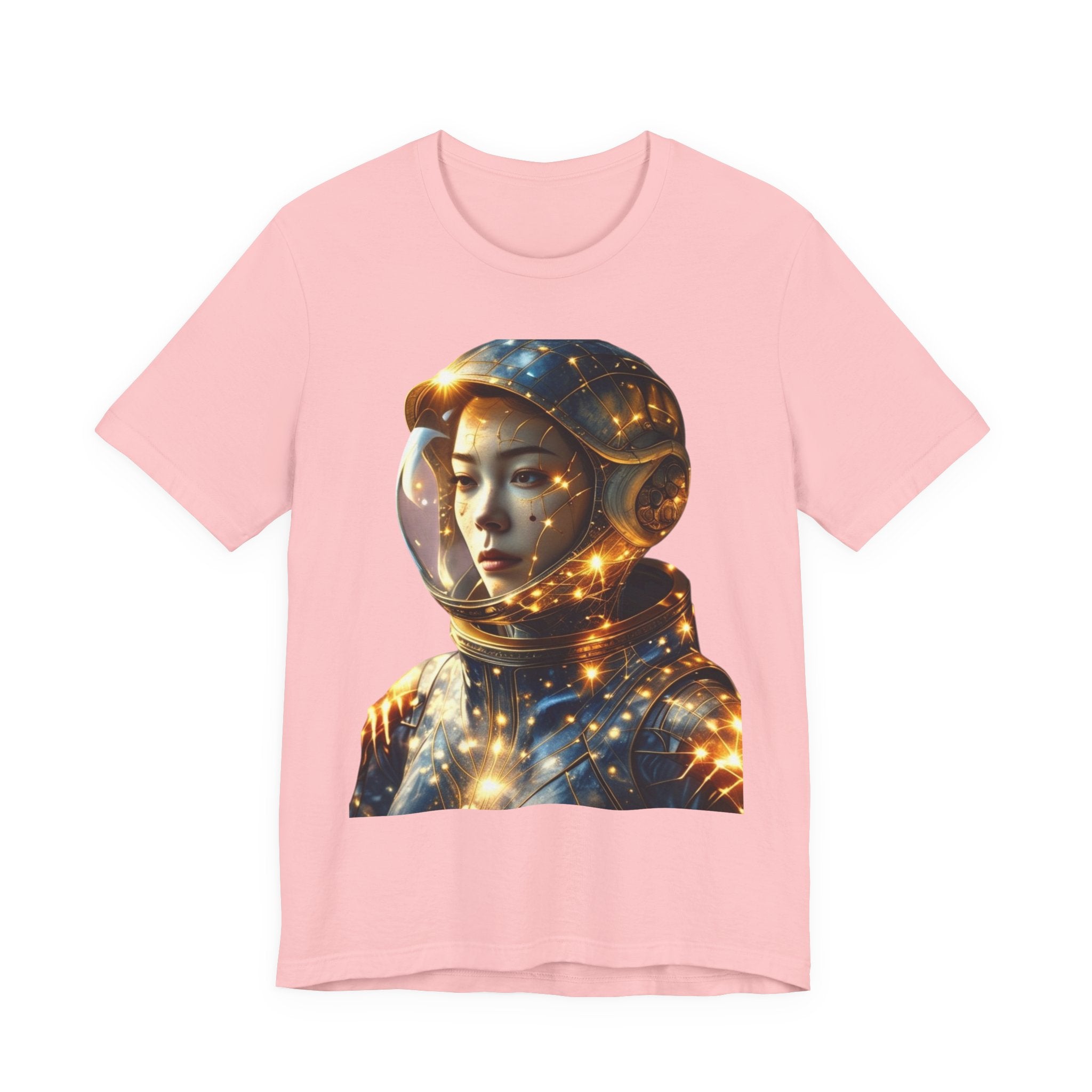 PRB Astronaut Portrait Tee — Starry Cosmic Helmet Graphic T-Shirt by Power Runs Black