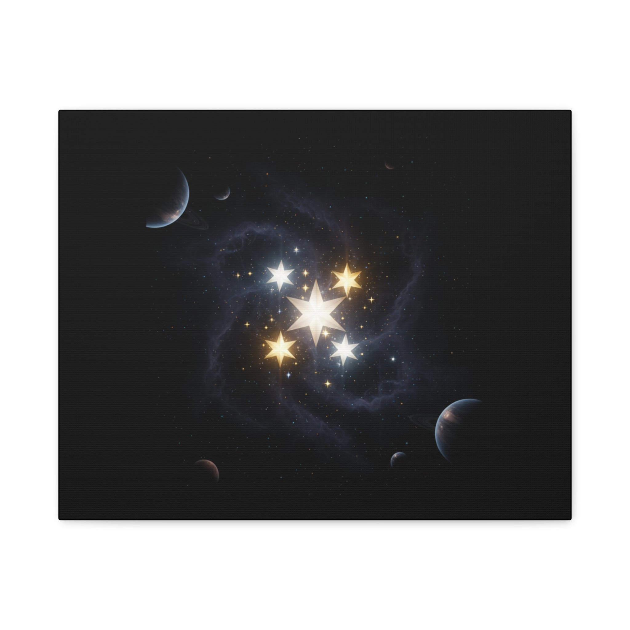 Power Runs Black PRB Glowing Star Constellation Canvas by Power Runs Black