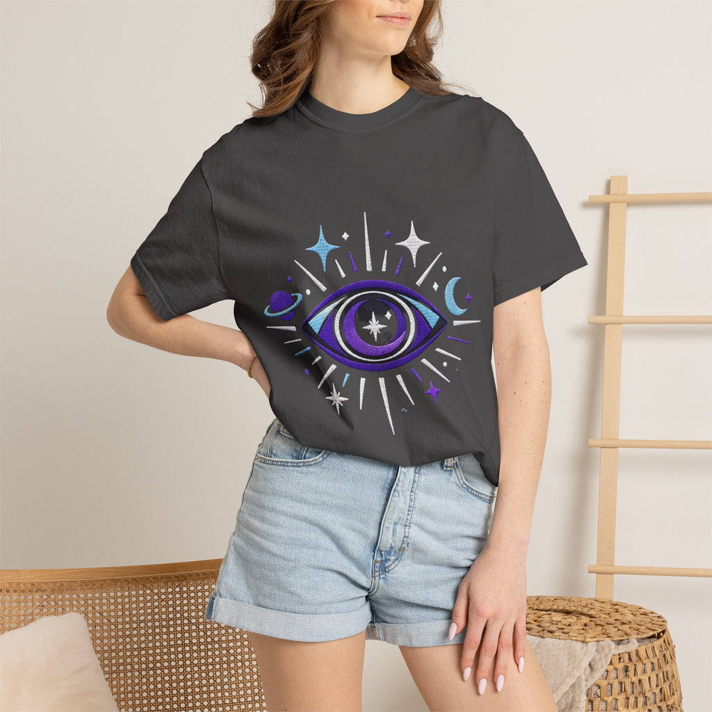 PRB Mystic All-Seeing Eye T-shirt | Cosmic Moon and Stars by Printify