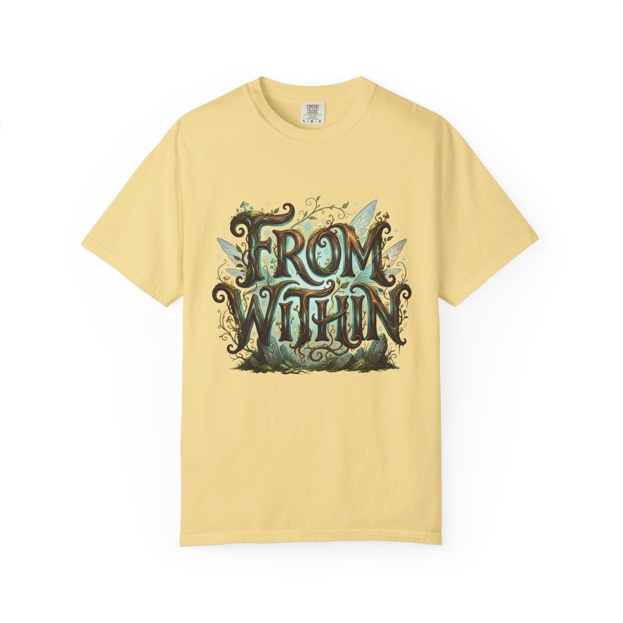 Power Runs Black PRB From Within T-shirt | Nature Typography Forest Illustration by Printify