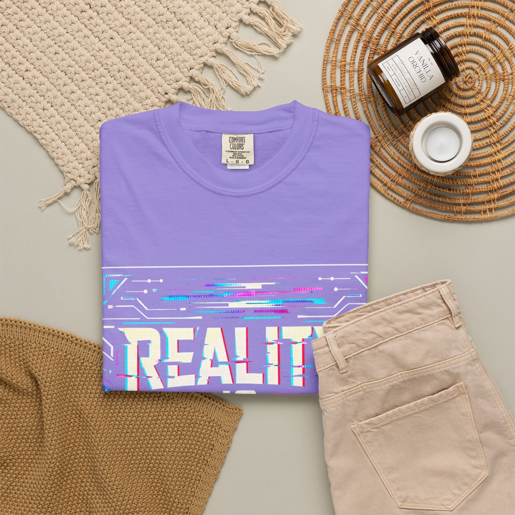 Power Runs Black PRB Glitchy Pastel "Reality Is Desyncing" T-Shirt by Printify