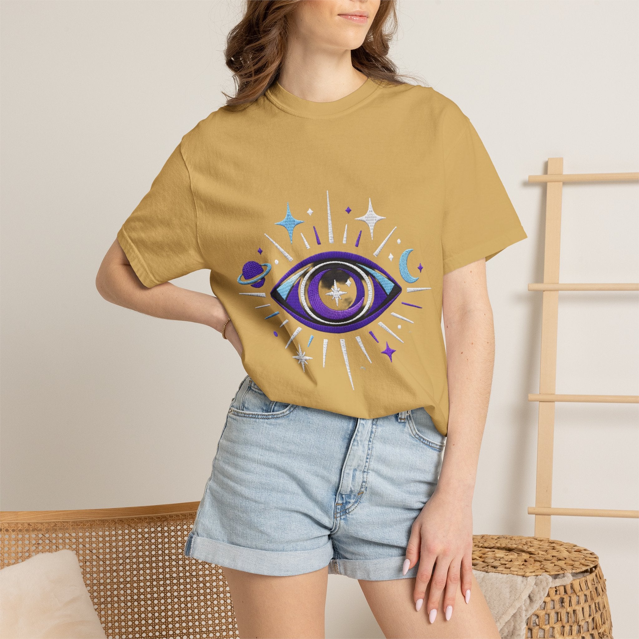 PRB Mystic All-Seeing Eye T-shirt | Cosmic Moon and Stars by Printify