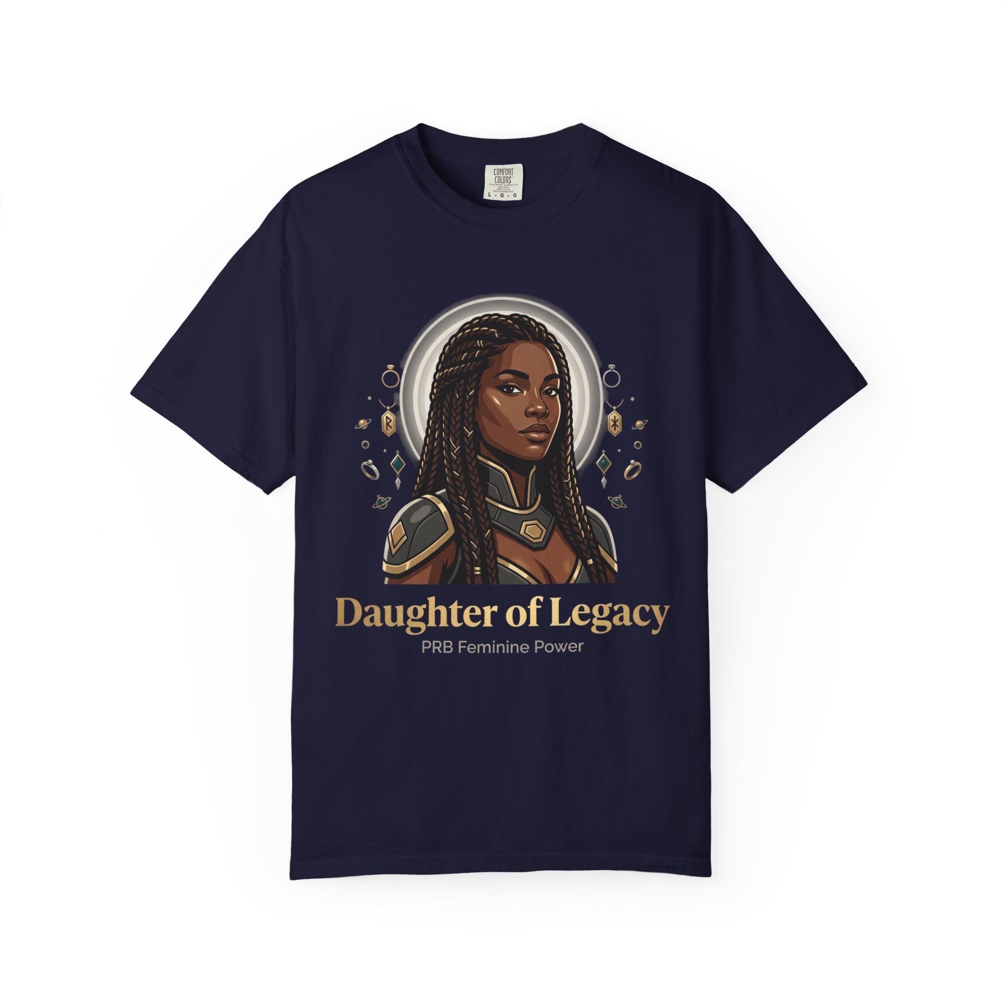 PRB Daughter of Legacy Graphic T-Shirt | Afrocentric Heroine Portrait Tee by Printify