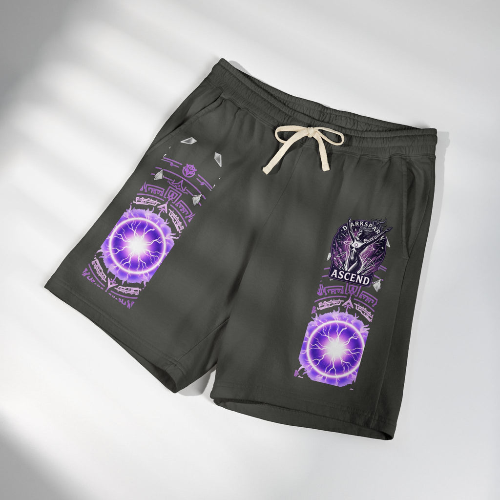 Power Runs Black PRB Ascend Graphic Sweat Shorts — Light Fleece Athletic Lounge Shorts by Printify