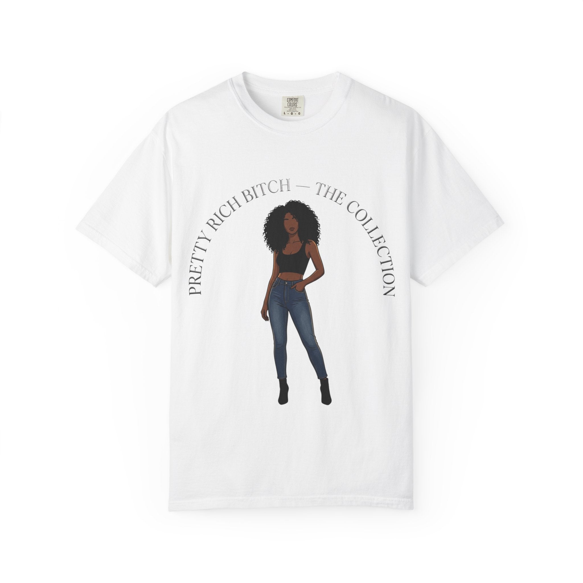 Pretty Rich Bitch The Collection by PRB Graphic Tee (Afro Curly Woman) by Power Runs Black
