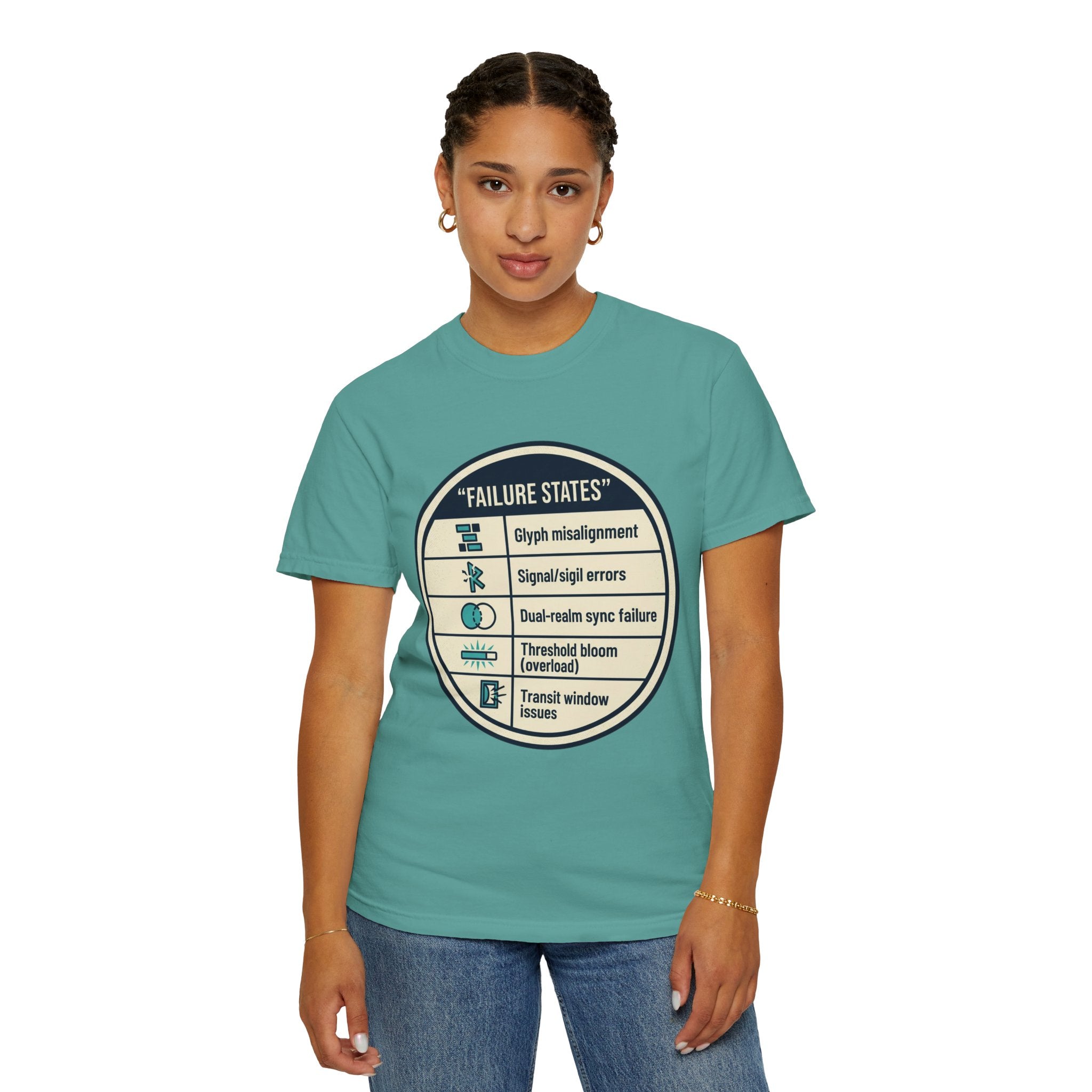 Power Runs Black PRB Failure States T-Shirt — Sci‑Fi Status Badge Graphic Tee by Power Runs Black