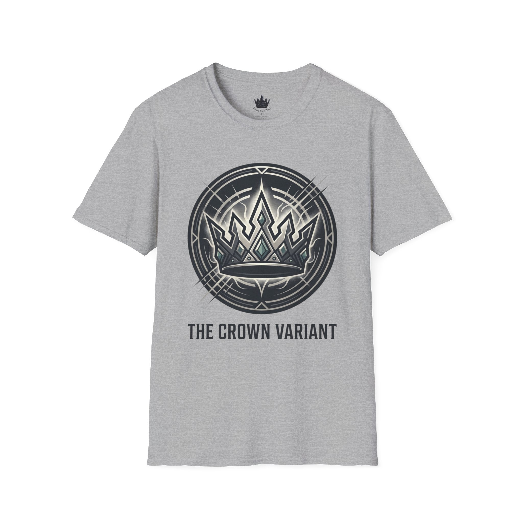 Power Runs Black PRB Crown Variant Graphic T-Shirt — The Crown Variant Emblem by Printify