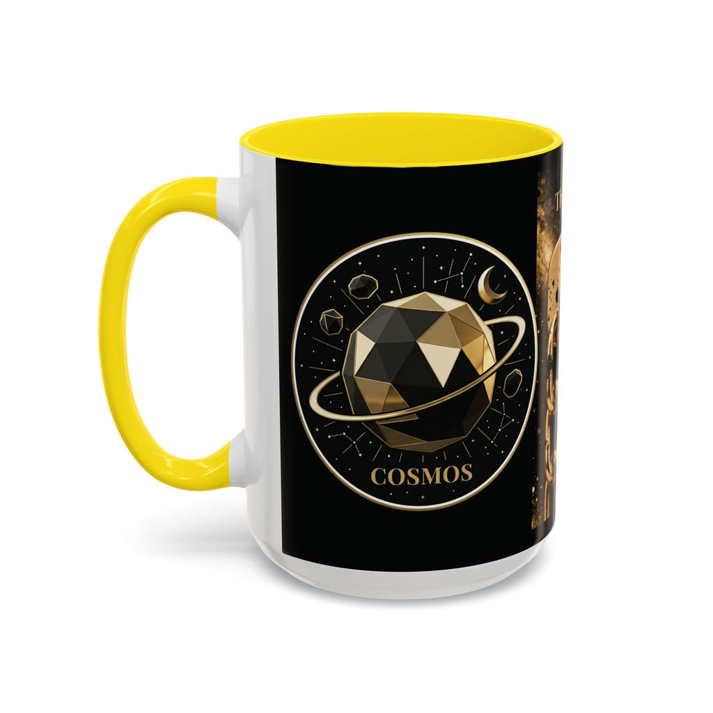 PRB Gold Cosmos Design Accent Coffee Mug | The Break, Planet Illustration by Printify