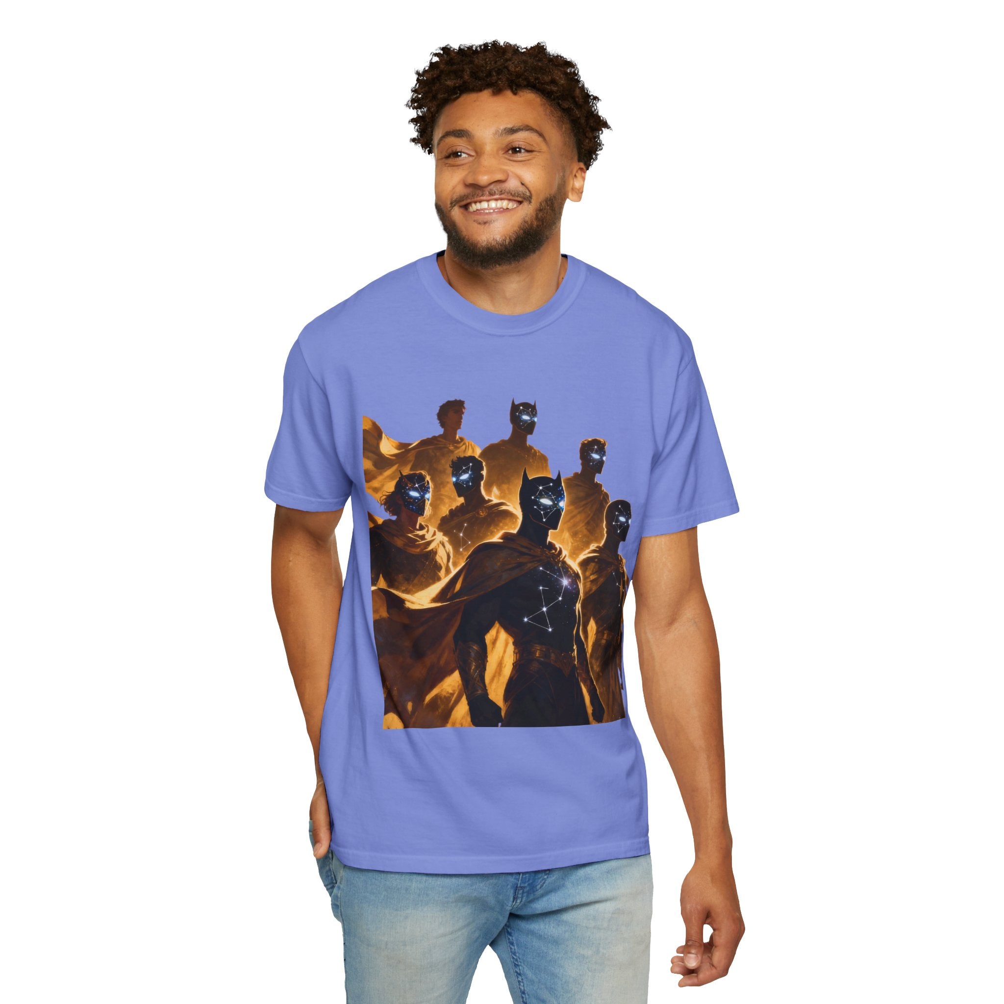 PRB Cosmic Heroes Graphic Tee (Golden Cloaks & Starry Faces) by Power Runs Black