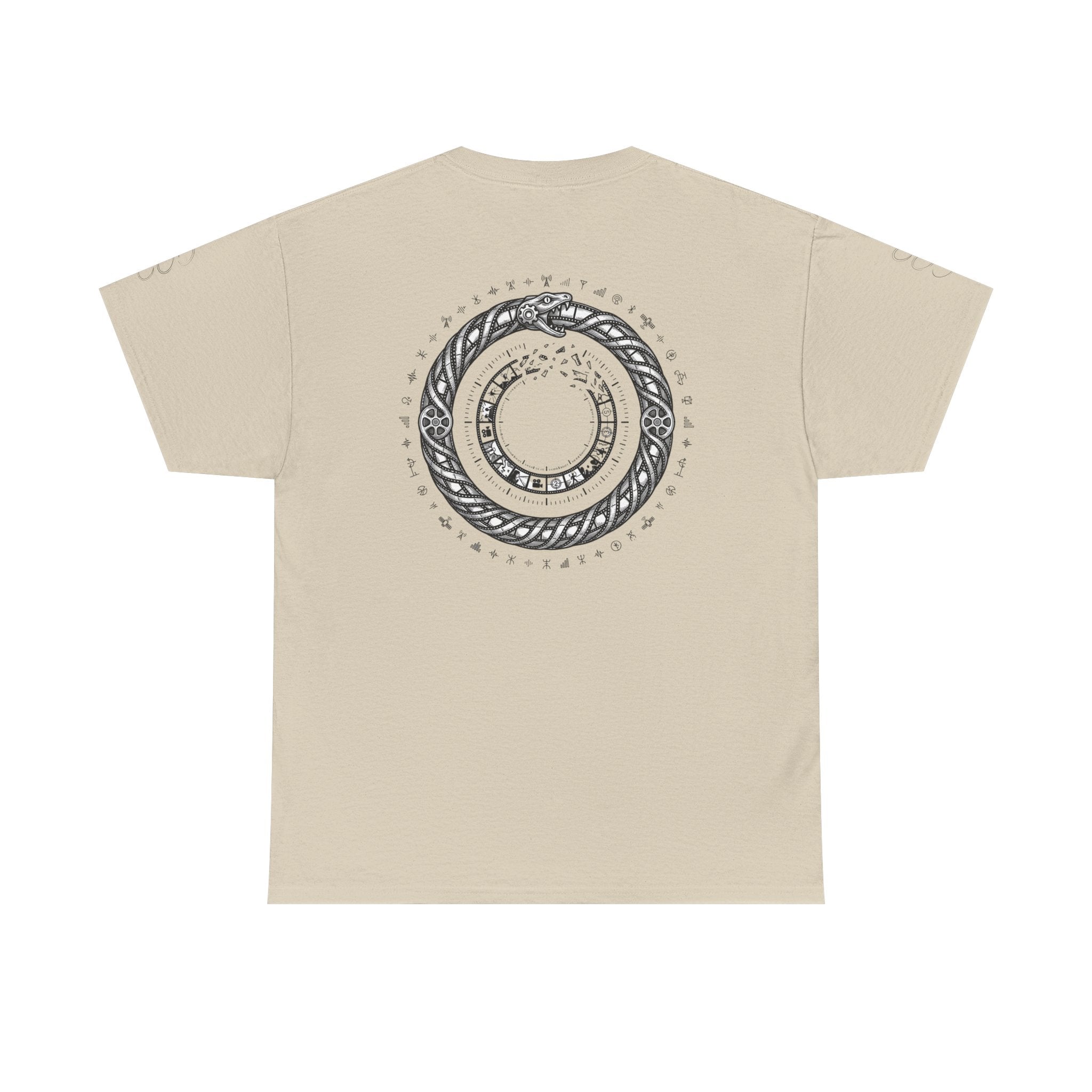 Power Runs Black — "The Agenda of the Arch" Retro TV Ouroboros Graphic Tee by Printify