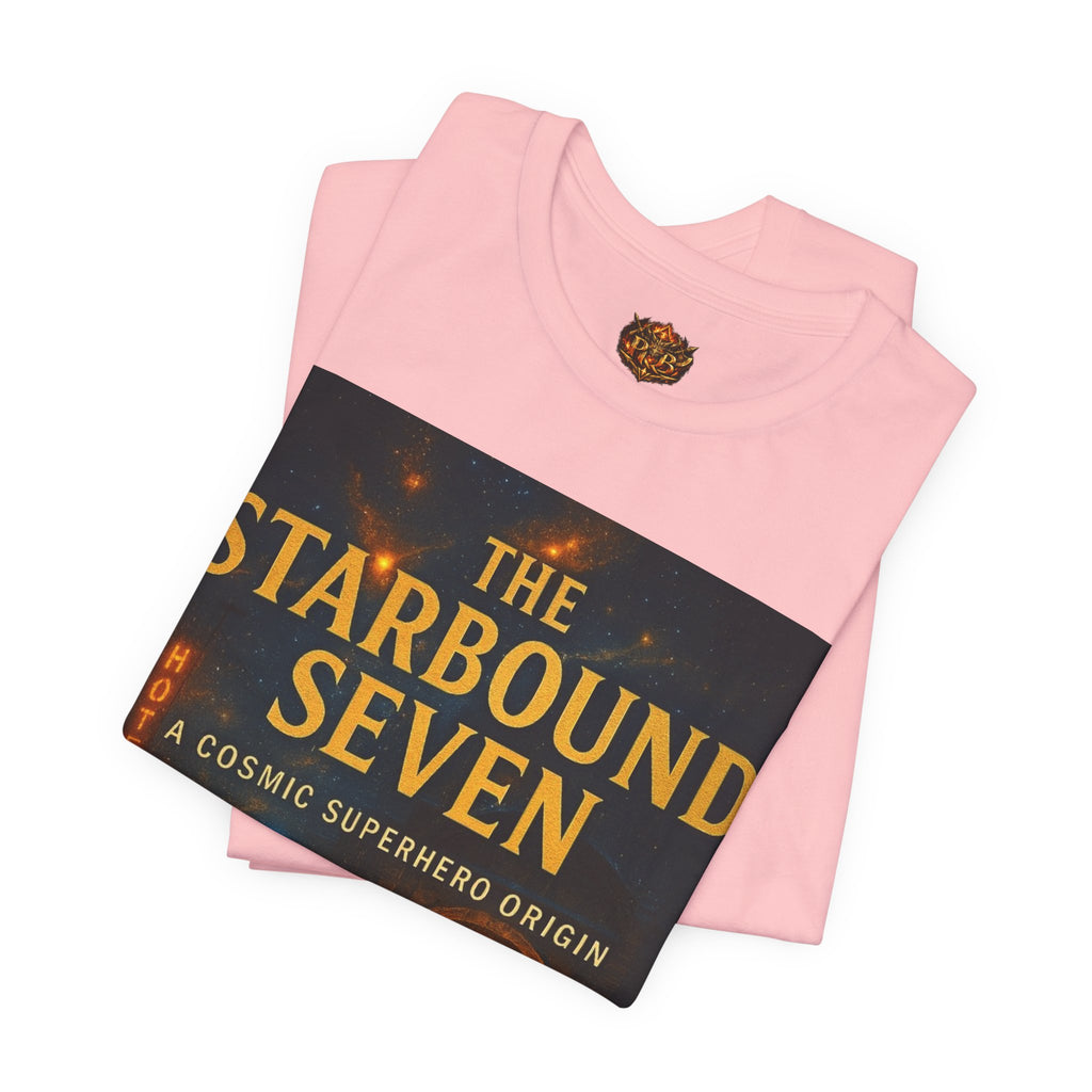 Power Runs Black PRB The Starbound Seven Tee – Retro Cosmic Superhero Poster Shirt by Power Runs Black