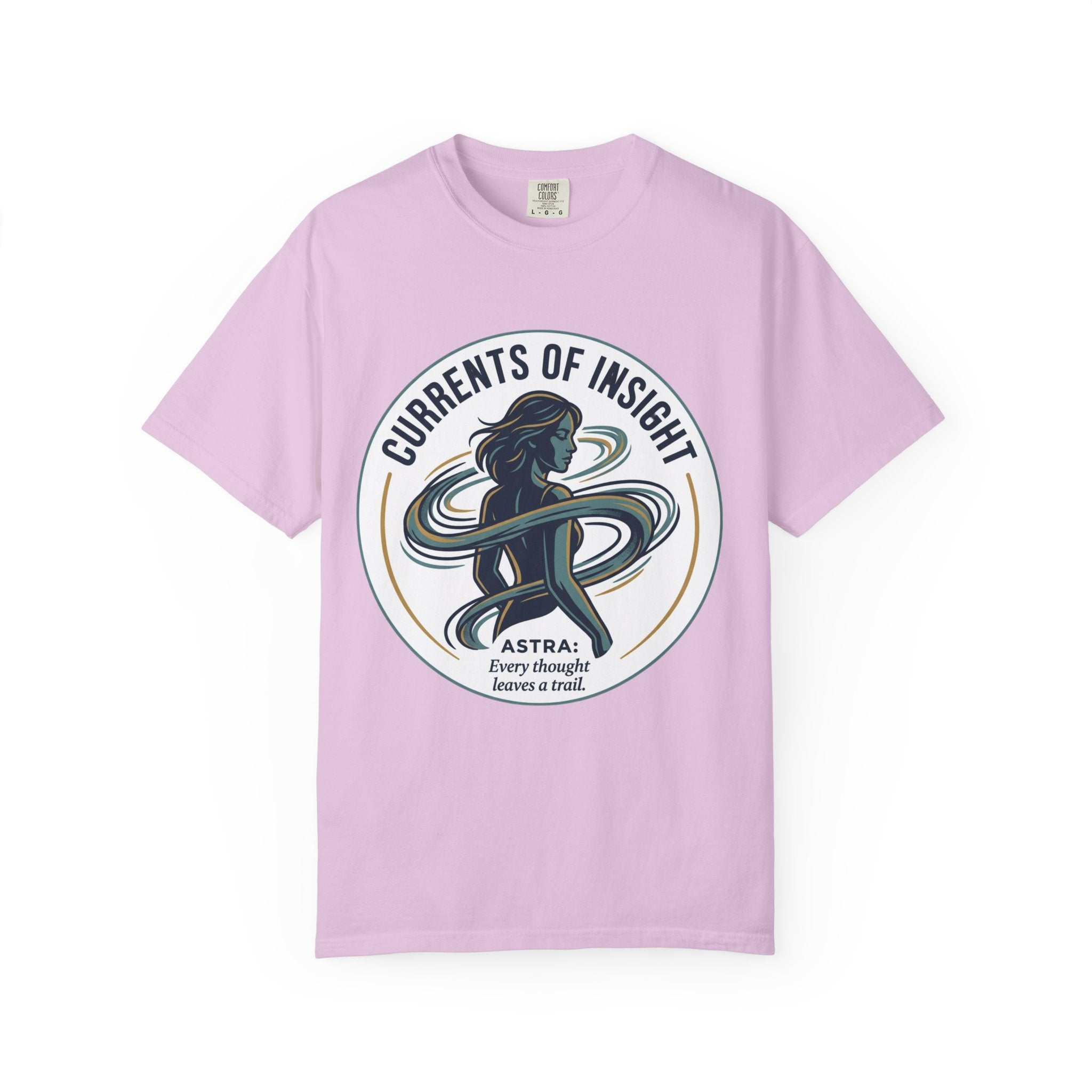Power Runs Black Currents of Insight T-Shirt — 'Astra: Every thought leaves a trail' Graphic Tee by Power Runs Black