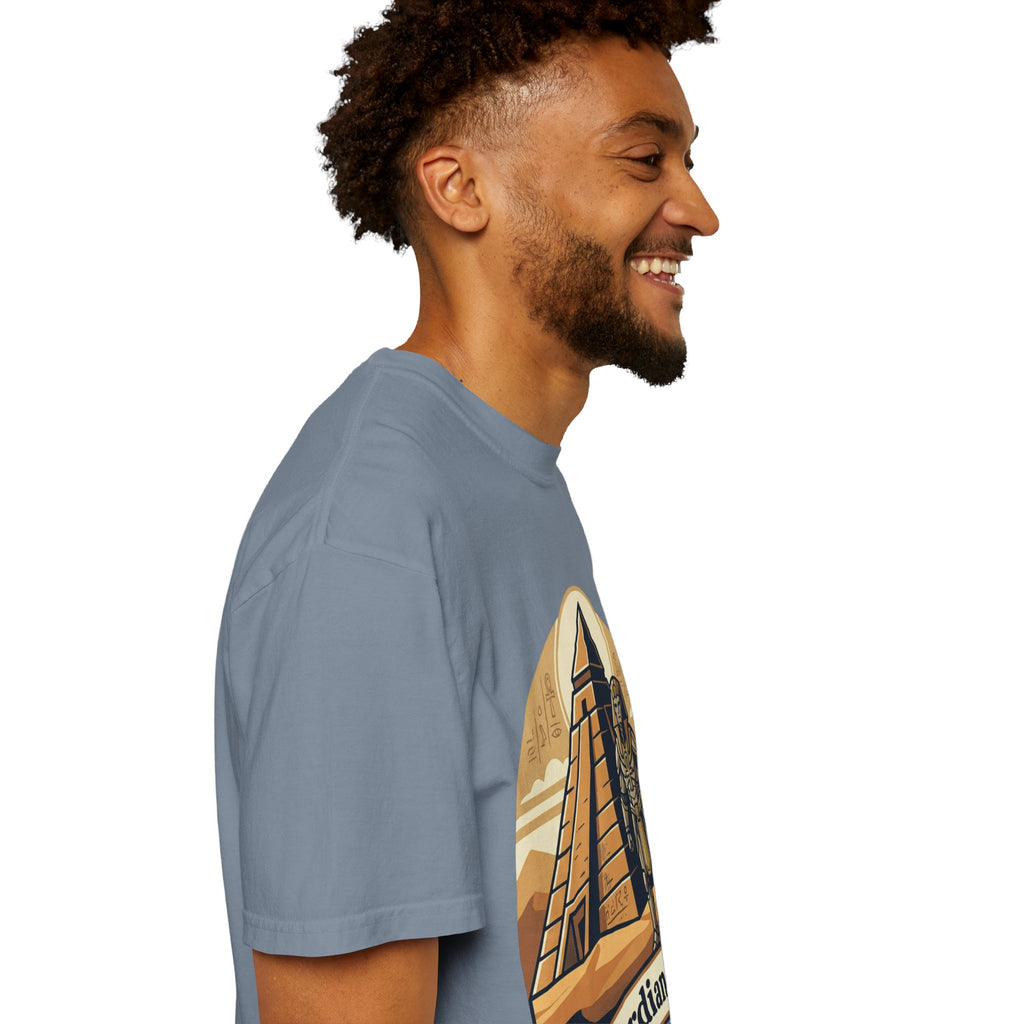 Power Runs Black PRB Guardian Unit T-Shirt — Egyptian Pyramid Sci‑Fi Graphic Tee by Power Runs Black
