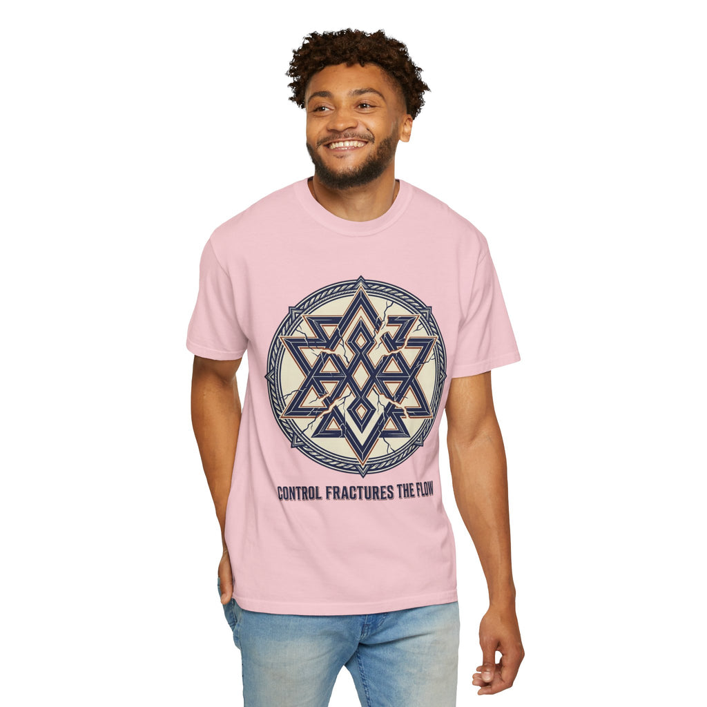 Power Runs Black PRB Geometric Star Mandala T-Shirt — "Control Fractures the Flow" Graphic Tee by Power Runs Black
