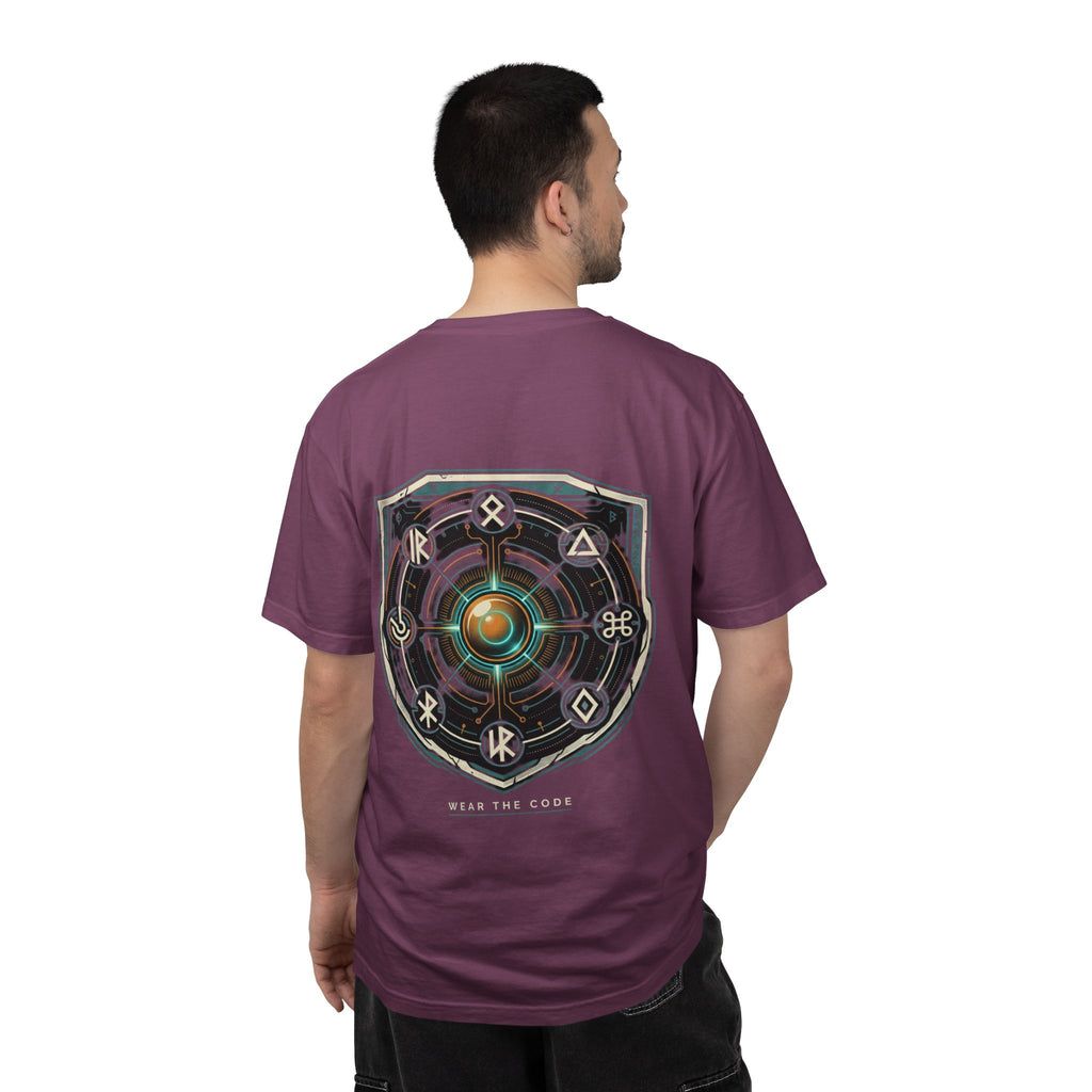 Power Runs Black PRB "Wear The Code" Mystic Shield T-Shirt — Geometric Sigil Graphic Tee by Printify