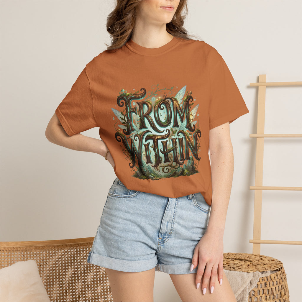 PRB From Within T-shirt | Nature Typography Forest Illustration by Power Runs Black