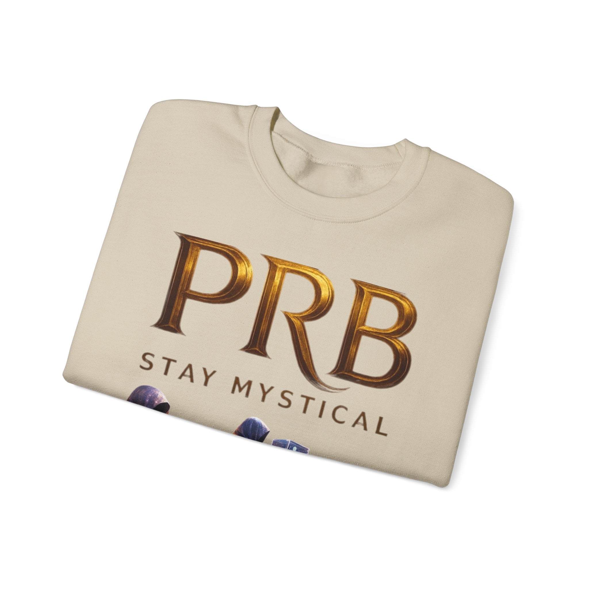 PRB Mystic Library Crewneck Sweatshirt — Cosmic Wizardry Art by Power Runs Black