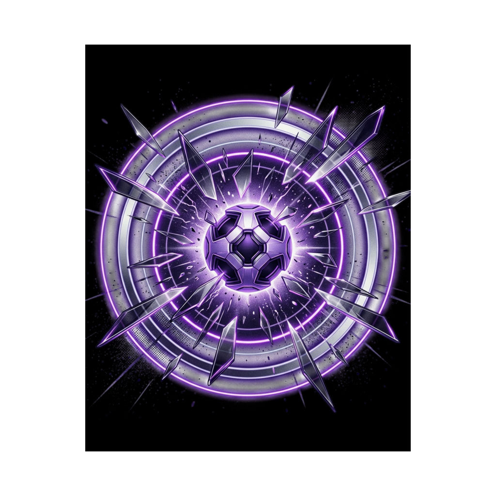 Power Runs Black Purple Energy Shield Matte Poster by Power Runs Black