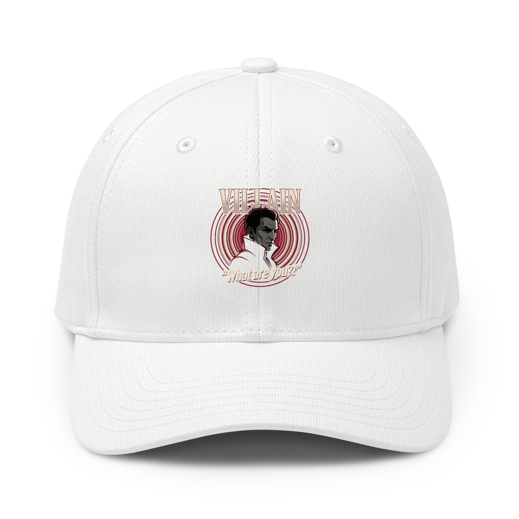 Power Runs Black Retro Portrait Adidas Cap — "What are you Villain" Fan Hat by Power Runs Black