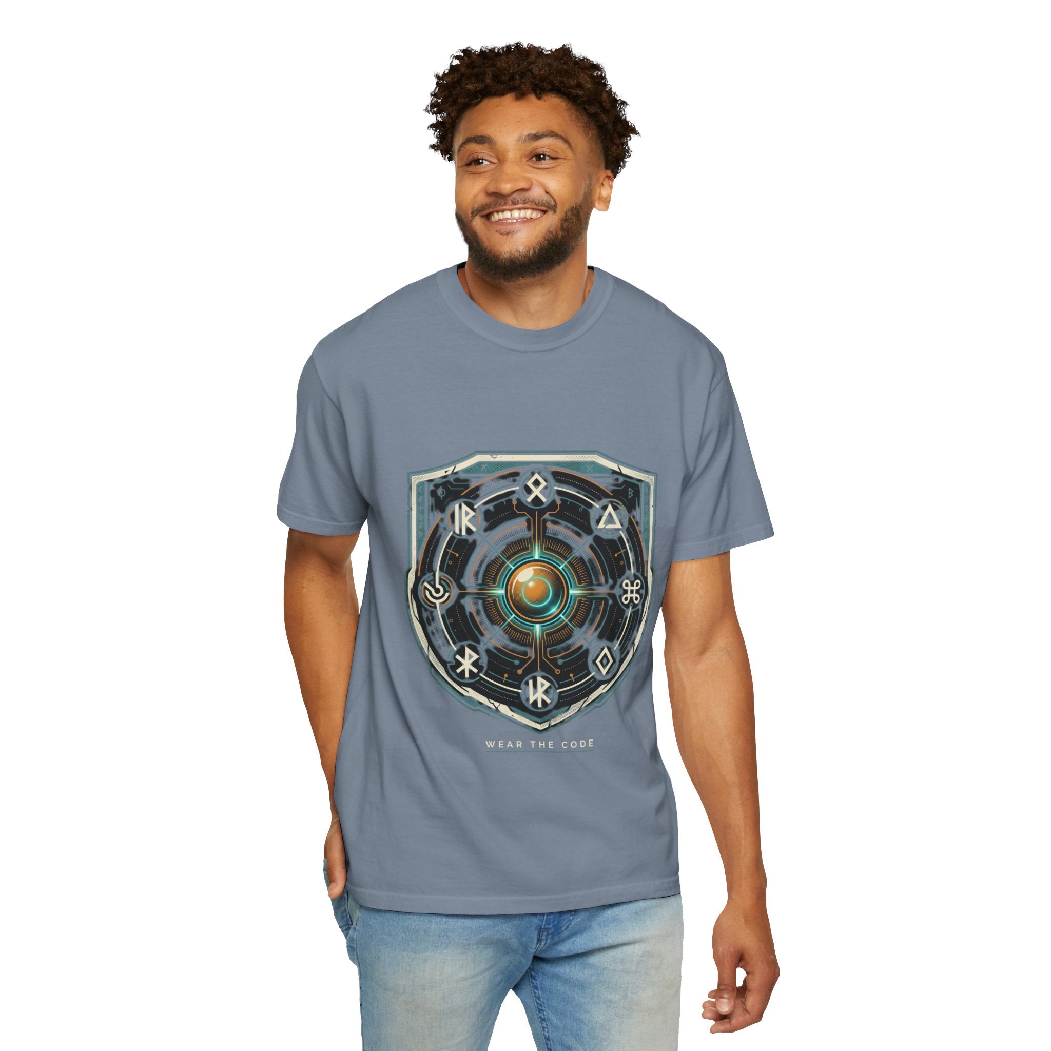 Power Runs Black PRB "Wear The Code" Mystic Shield T-Shirt — Geometric Sigil Graphic Tee by Power Runs Black