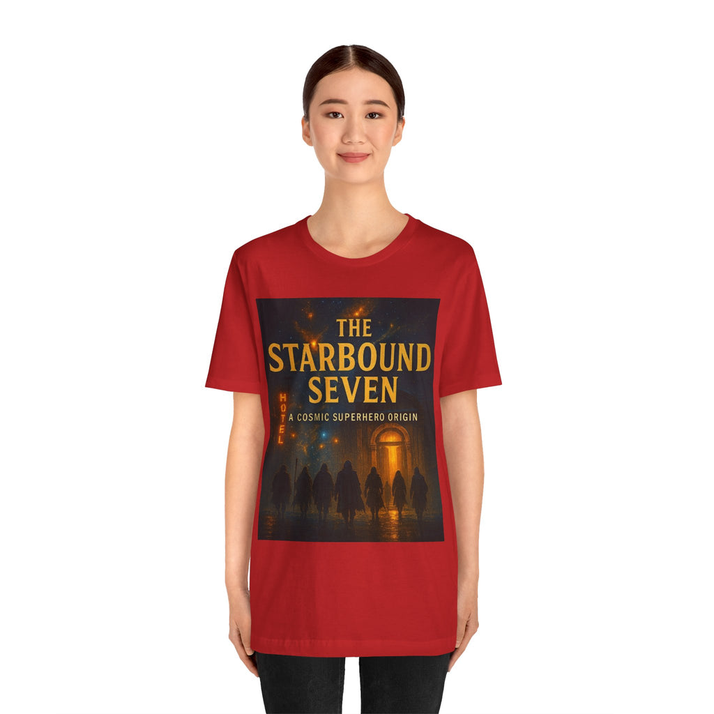 Power Runs Black PRB The Starbound Seven Tee – Retro Cosmic Superhero Poster Shirt by Power Runs Black