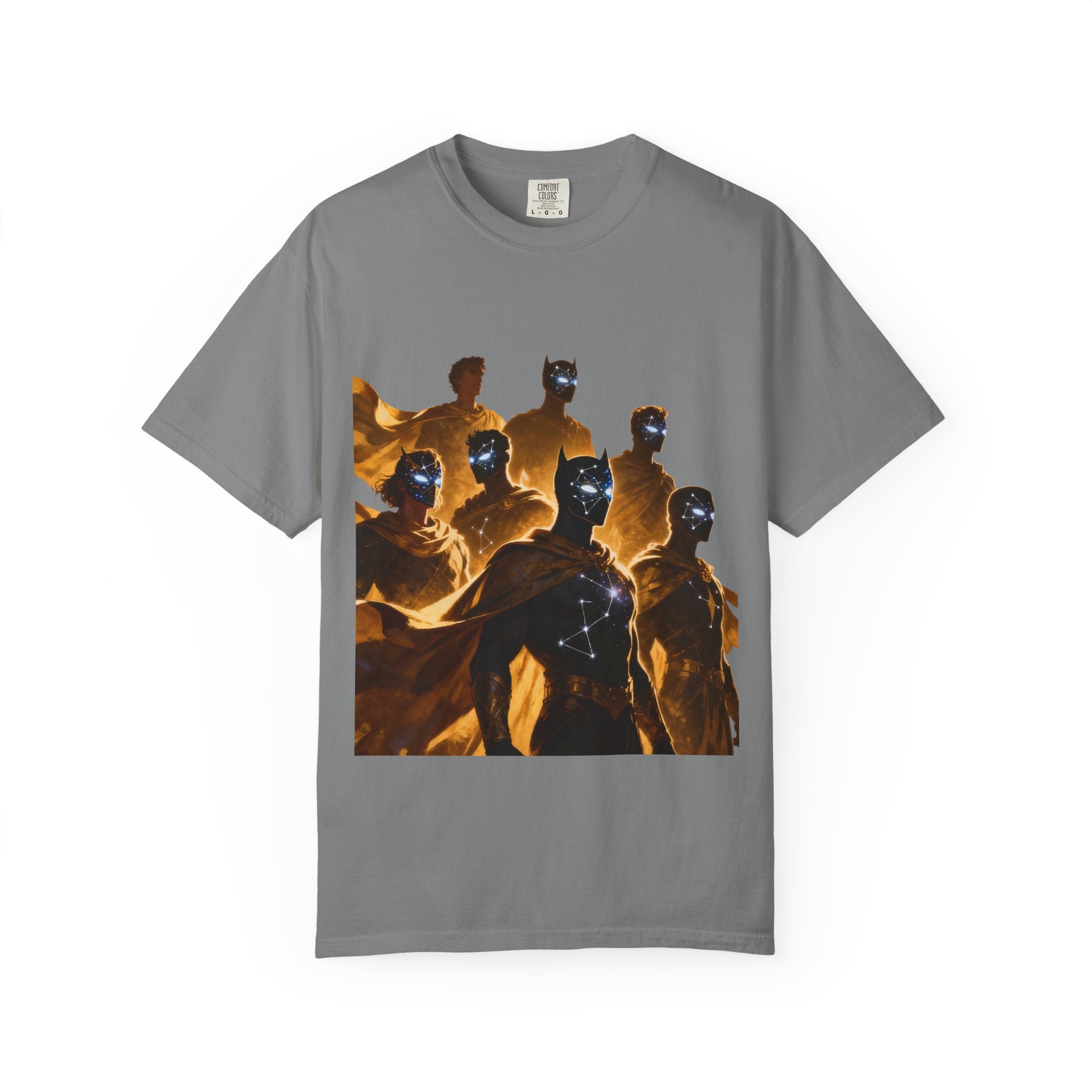 PRB Cosmic Heroes Graphic Tee (Golden Cloaks & Starry Faces) by Printify