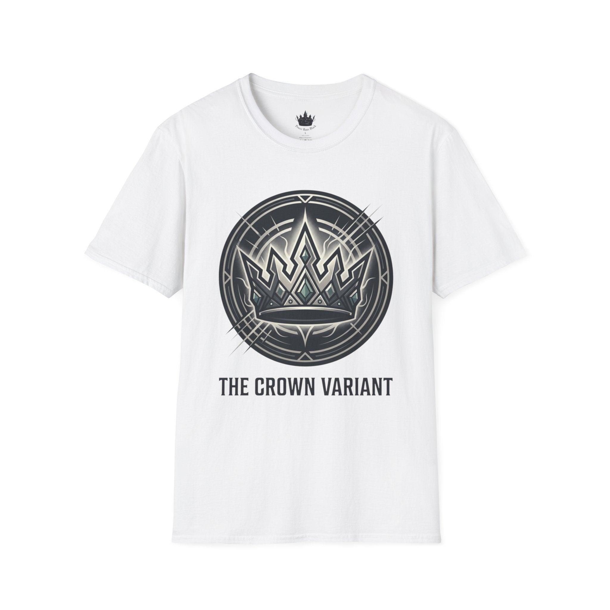 Power Runs Black PRB Crown Variant Graphic T-Shirt — The Crown Variant Emblem by Printify