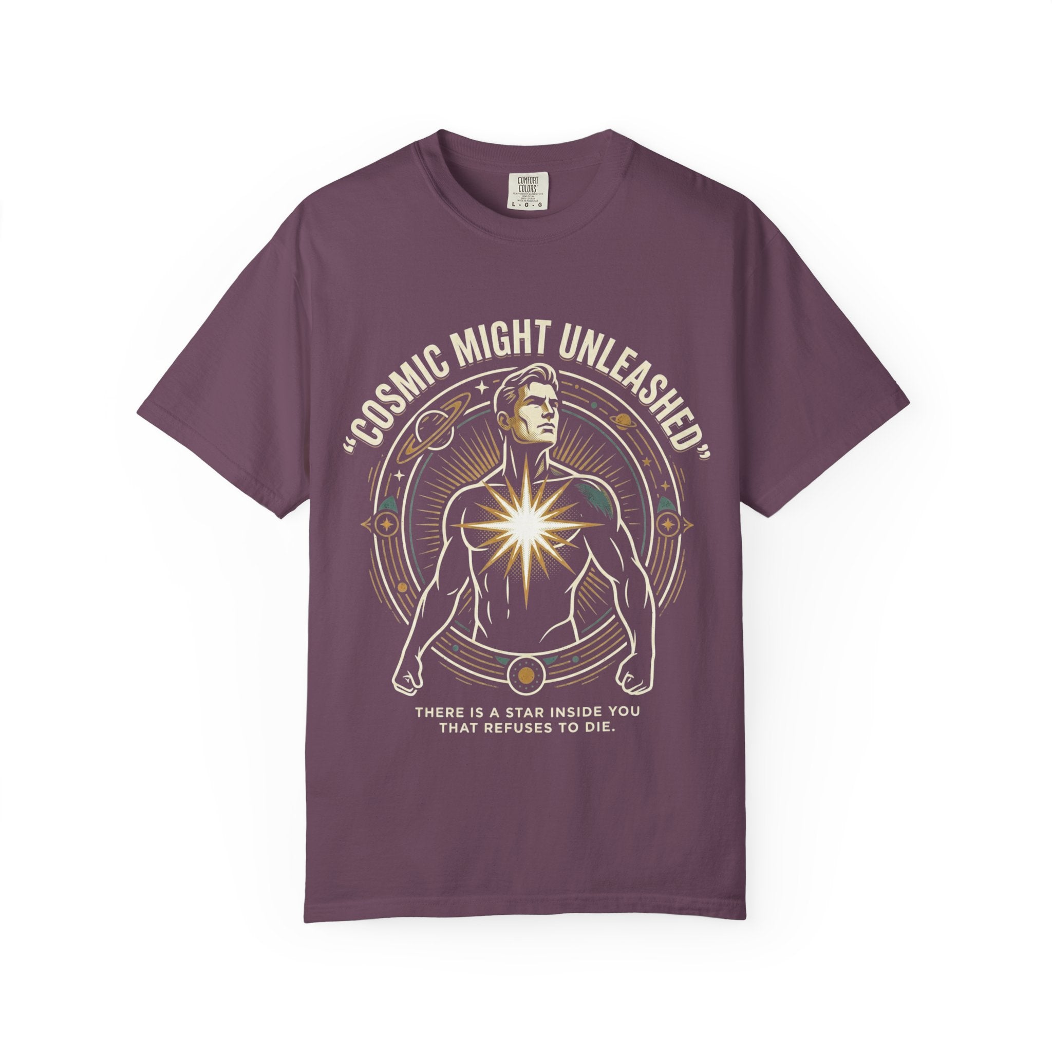 PRB Starforged Flex Cosmic Might Unleashed T-Shirt — Astral Hero Graphic Tee by Power Runs Black