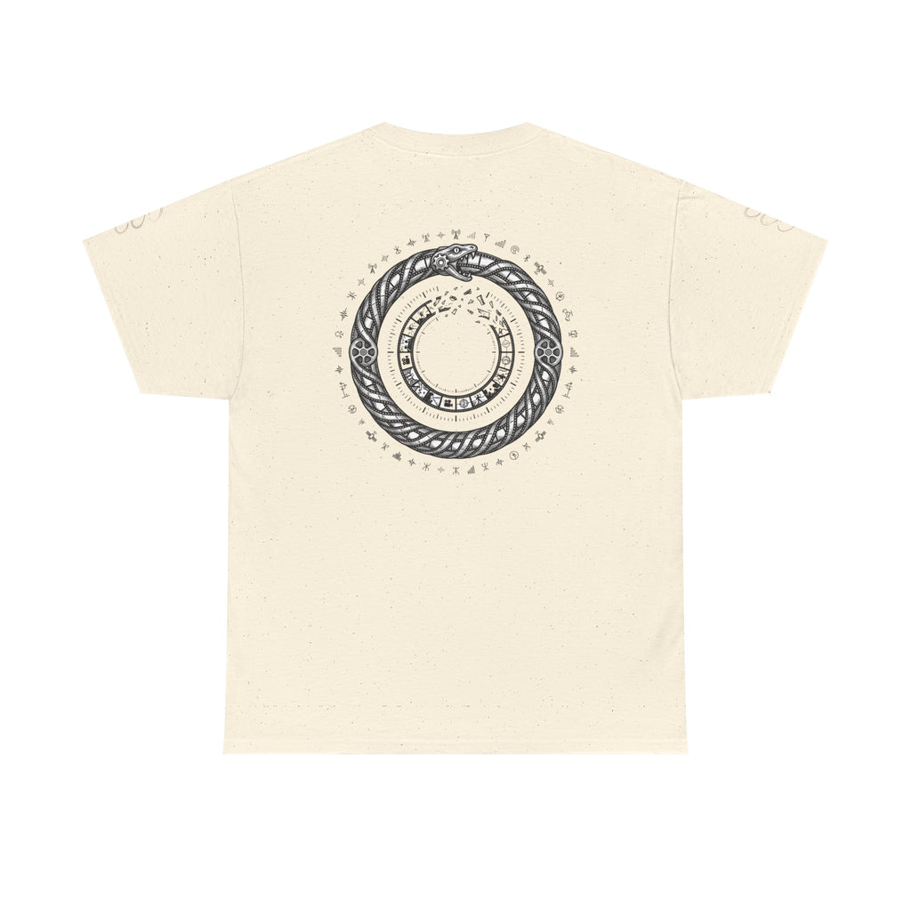 Power Runs Black — "The Agenda of the Arch" Retro TV Ouroboros Graphic Tee by Printify