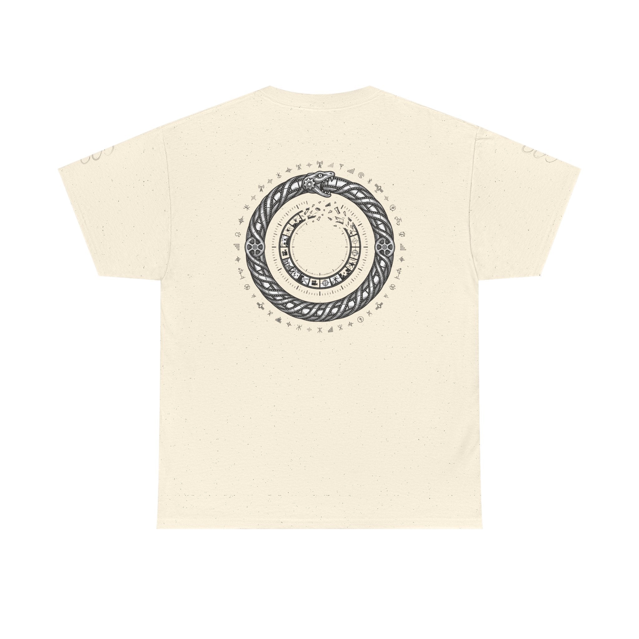 Power Runs Black — "The Agenda of the Arch" Retro TV Ouroboros Graphic Tee by Printify