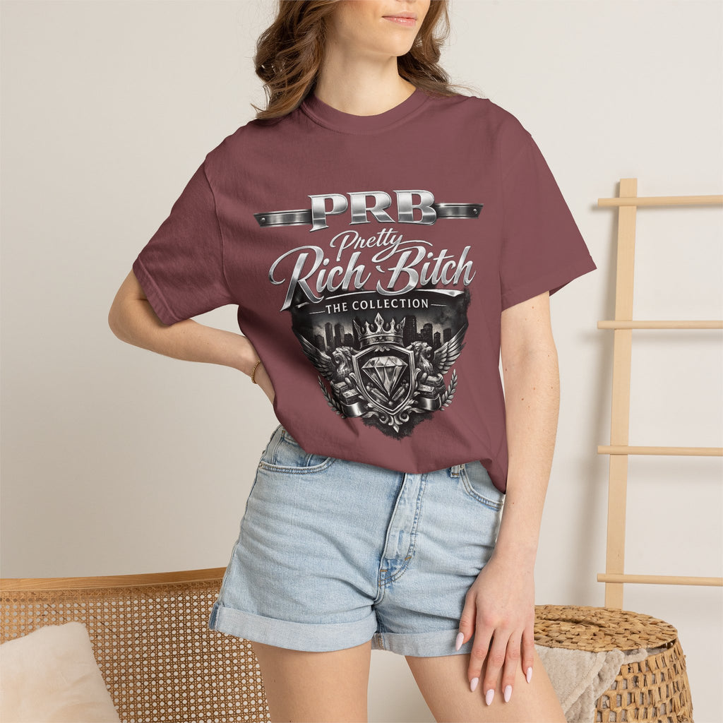 PRB Rebel Biker Crest T-Shirt | Vintage Motorcycle Emblem Tee by Power Runs Black