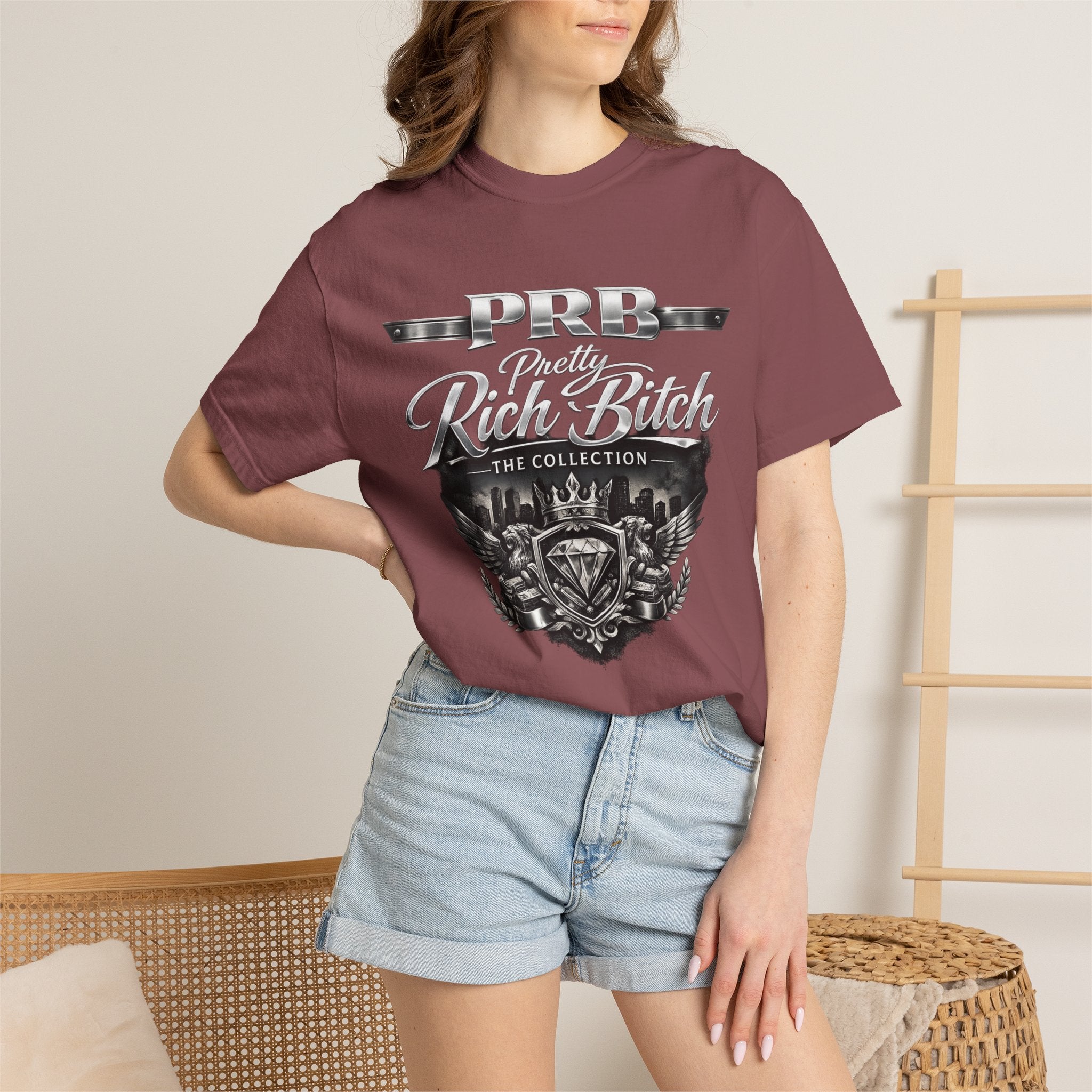 PRB Rebel Biker Crest T-Shirt | Vintage Motorcycle Emblem Tee by Power Runs Black