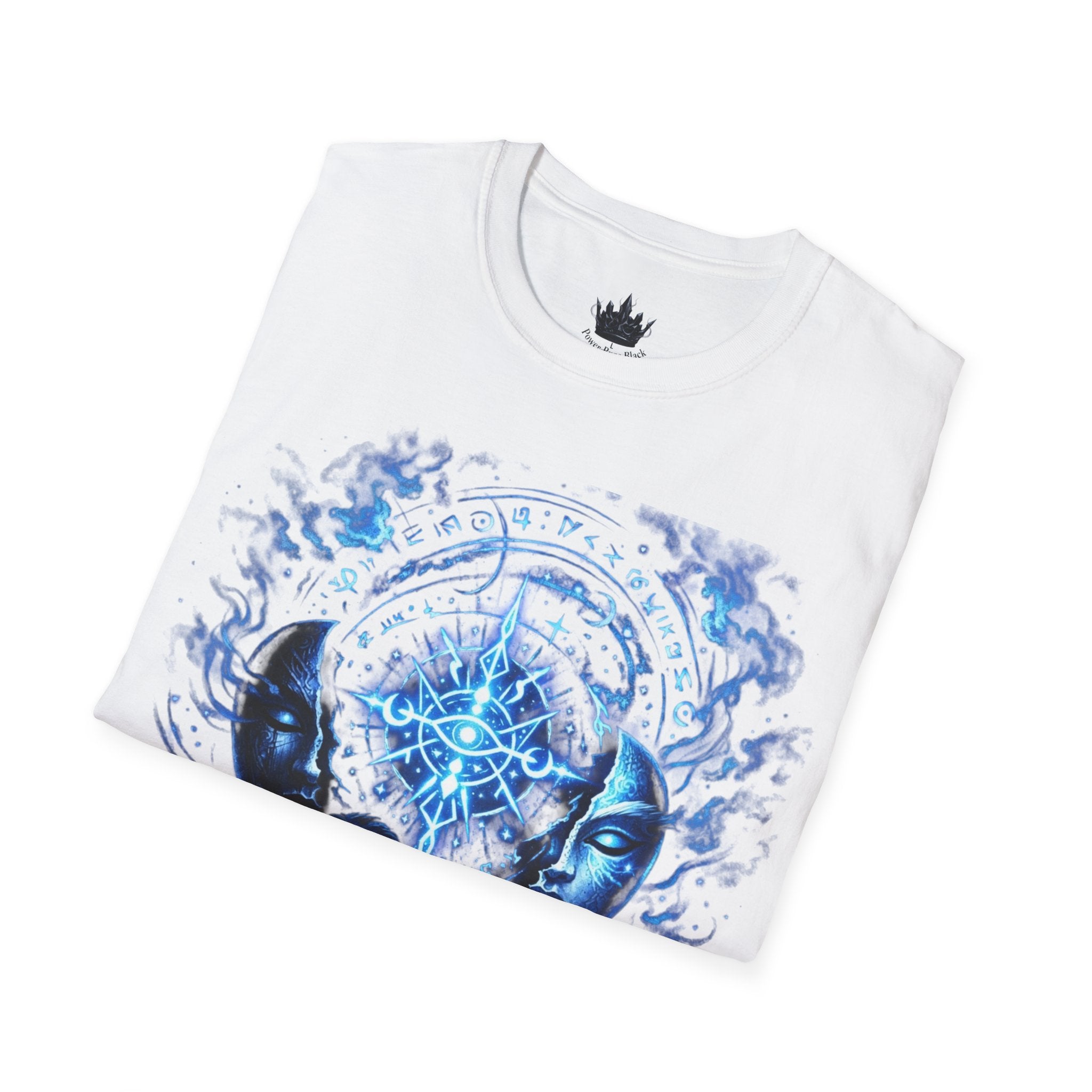 PRB Mystic Oceanic Spell T-Shirt — Blue Serpent & Moon Magic Tee by Power Runs Black