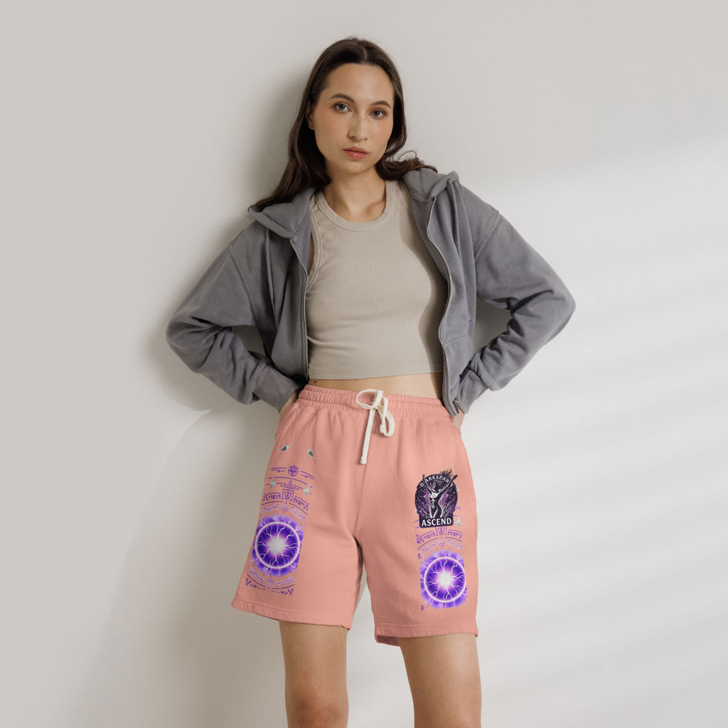Power Runs Black PRB Ascend Graphic Sweat Shorts — Light Fleece Athletic Lounge Shorts by Printify