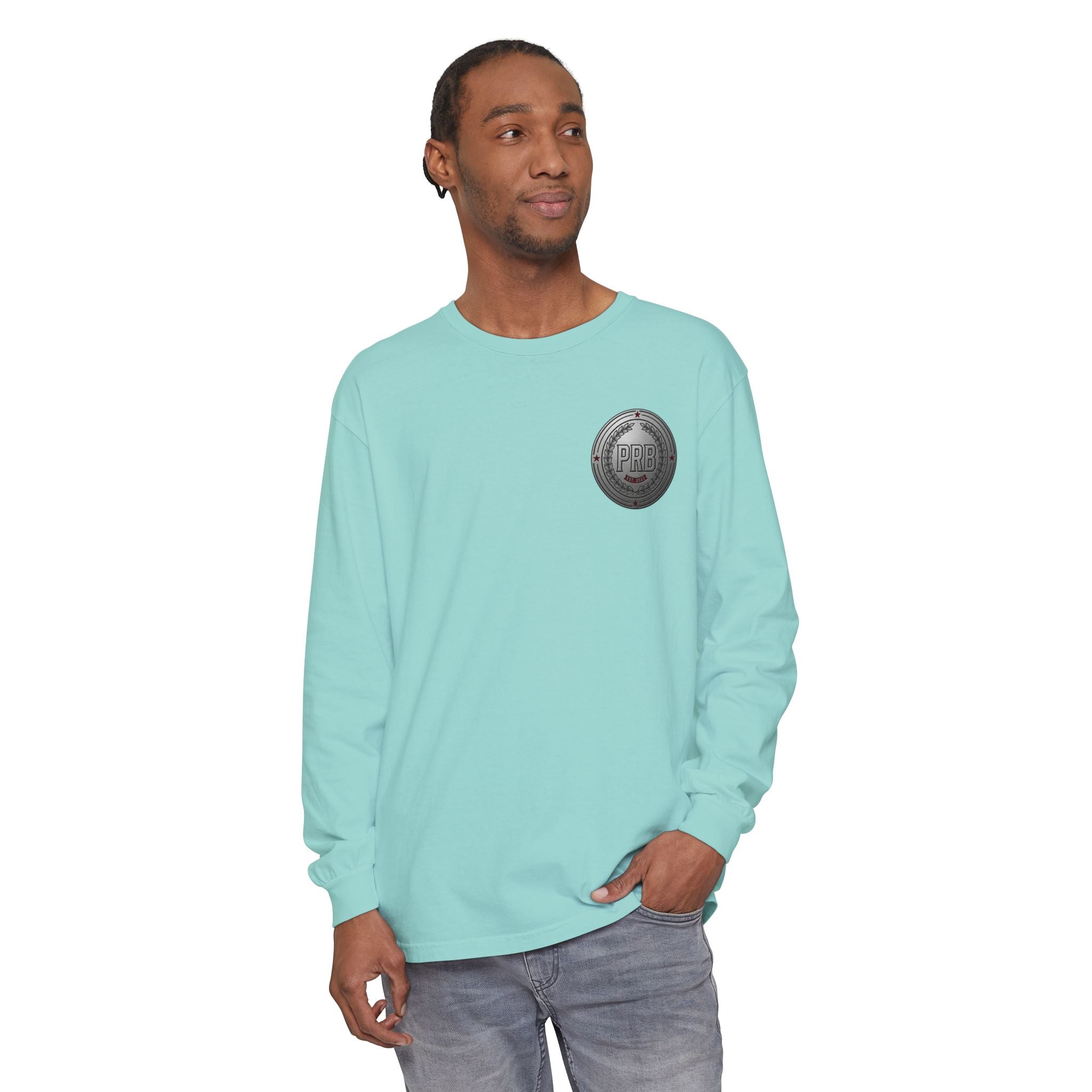 PRB The Starbound Seven graphic long sleeve shirt | cosmic superhero poster by Power Runs Black